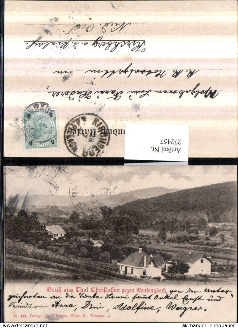272457,Gruß aus Thal Christoffen Christophen geg. Neulengbach