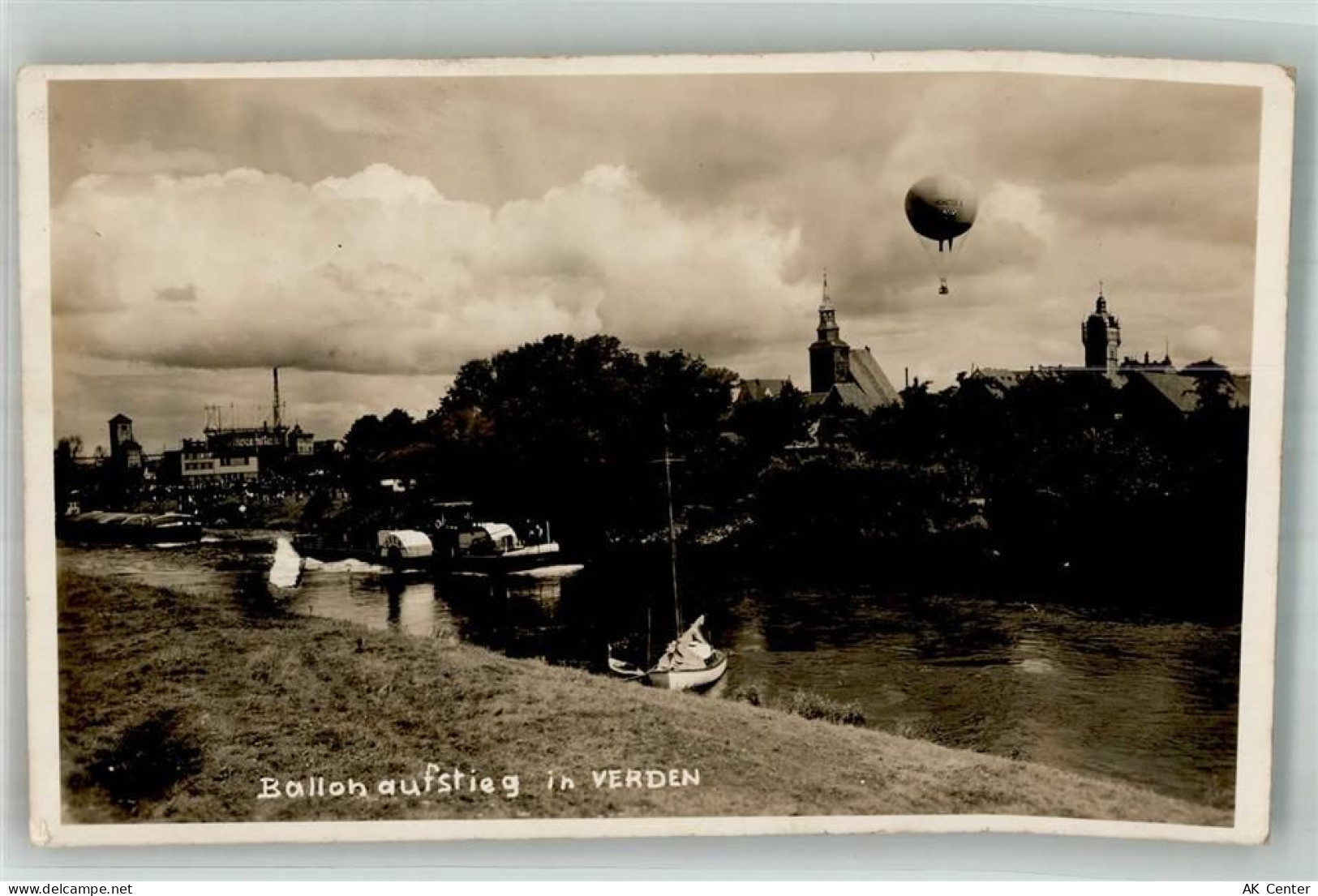 27283 W2810 Verden Aller Foto AK Fesselflugballon-Aufstieg in Verden Die... - 13665367
