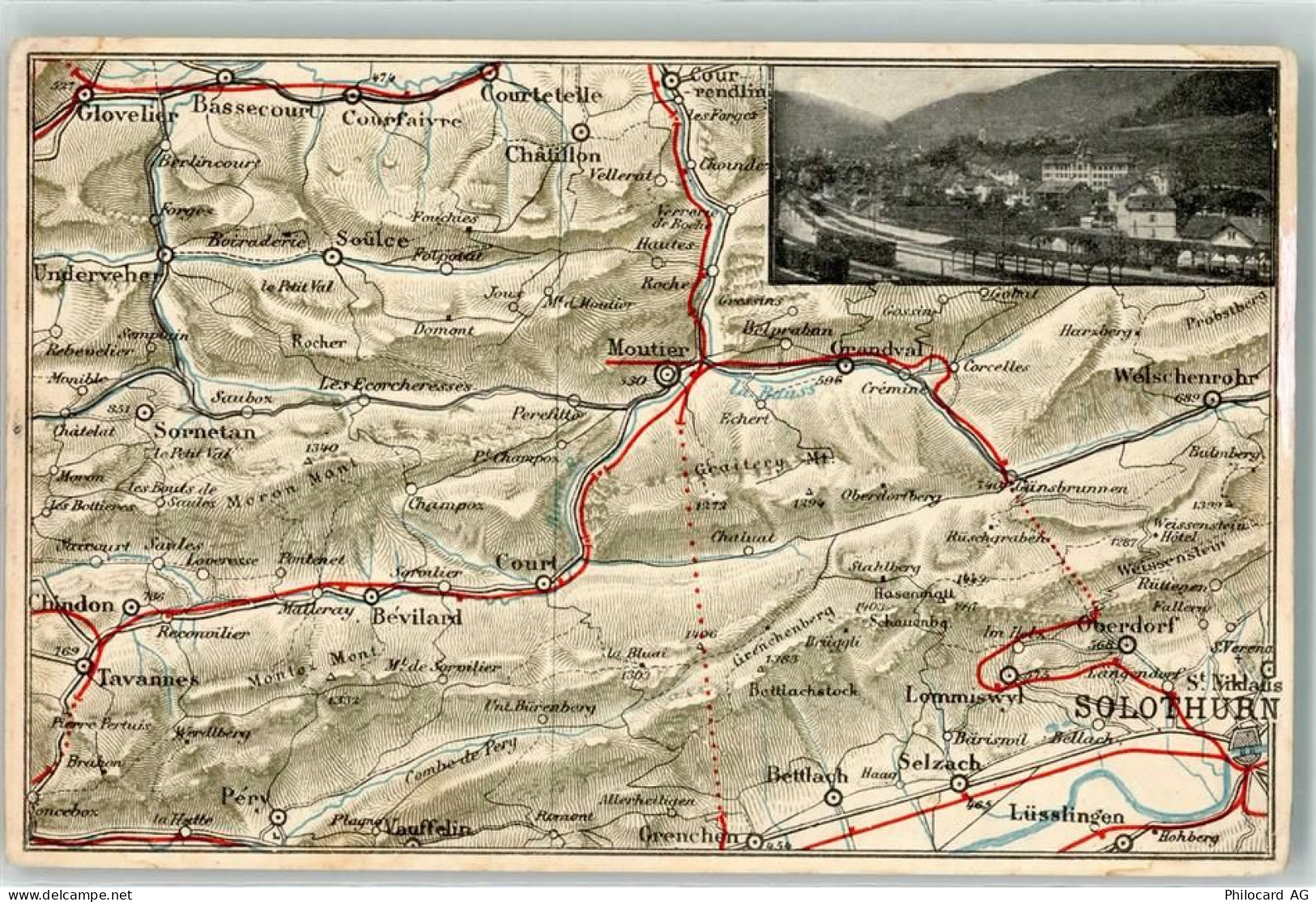 2740 Moutier - Landkarte Bahnlinie - 13251222
