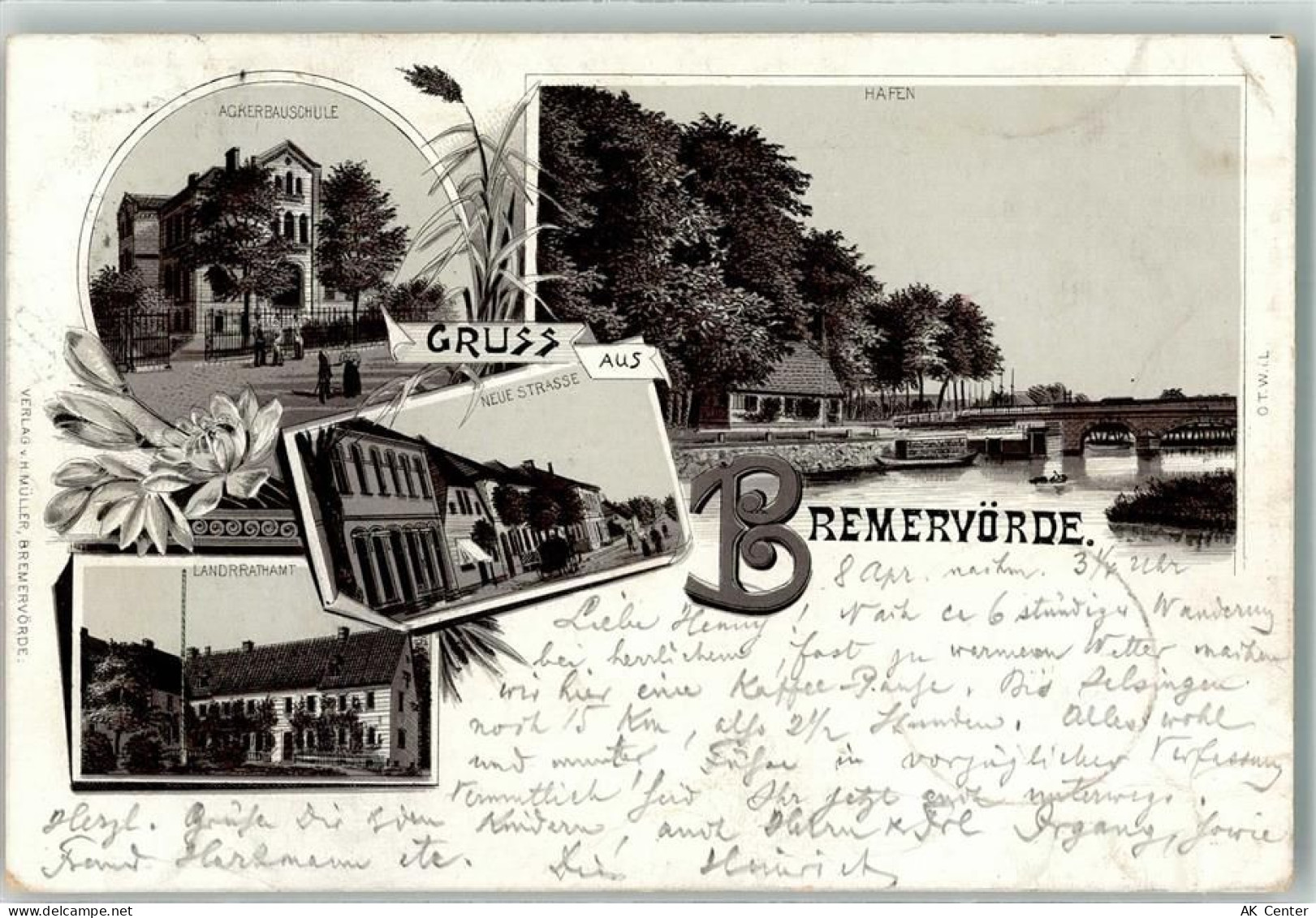 27432 W2740 Bremervörde 1899 Lithographie Vorläufer Ackerbauschue Landra... - 13629812