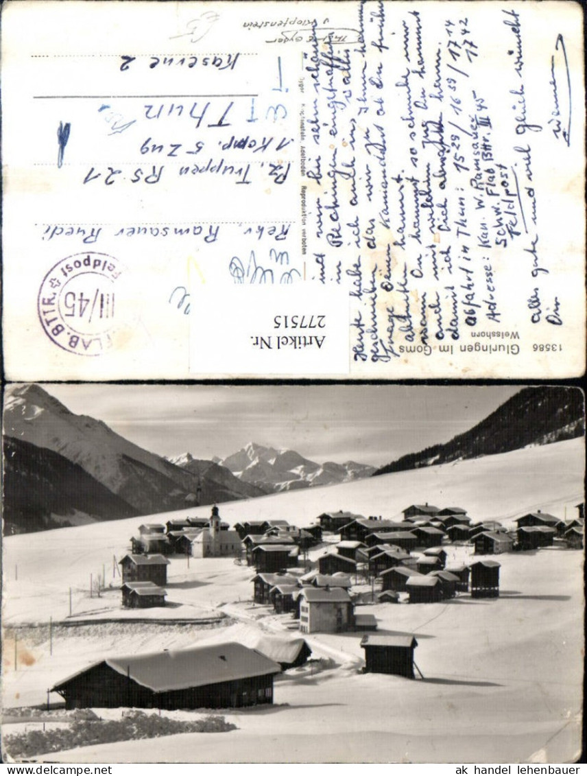 277515,Gluringen im Goms Totale m. Weisshorn Bergkulisse Winterbild Kt Wallis