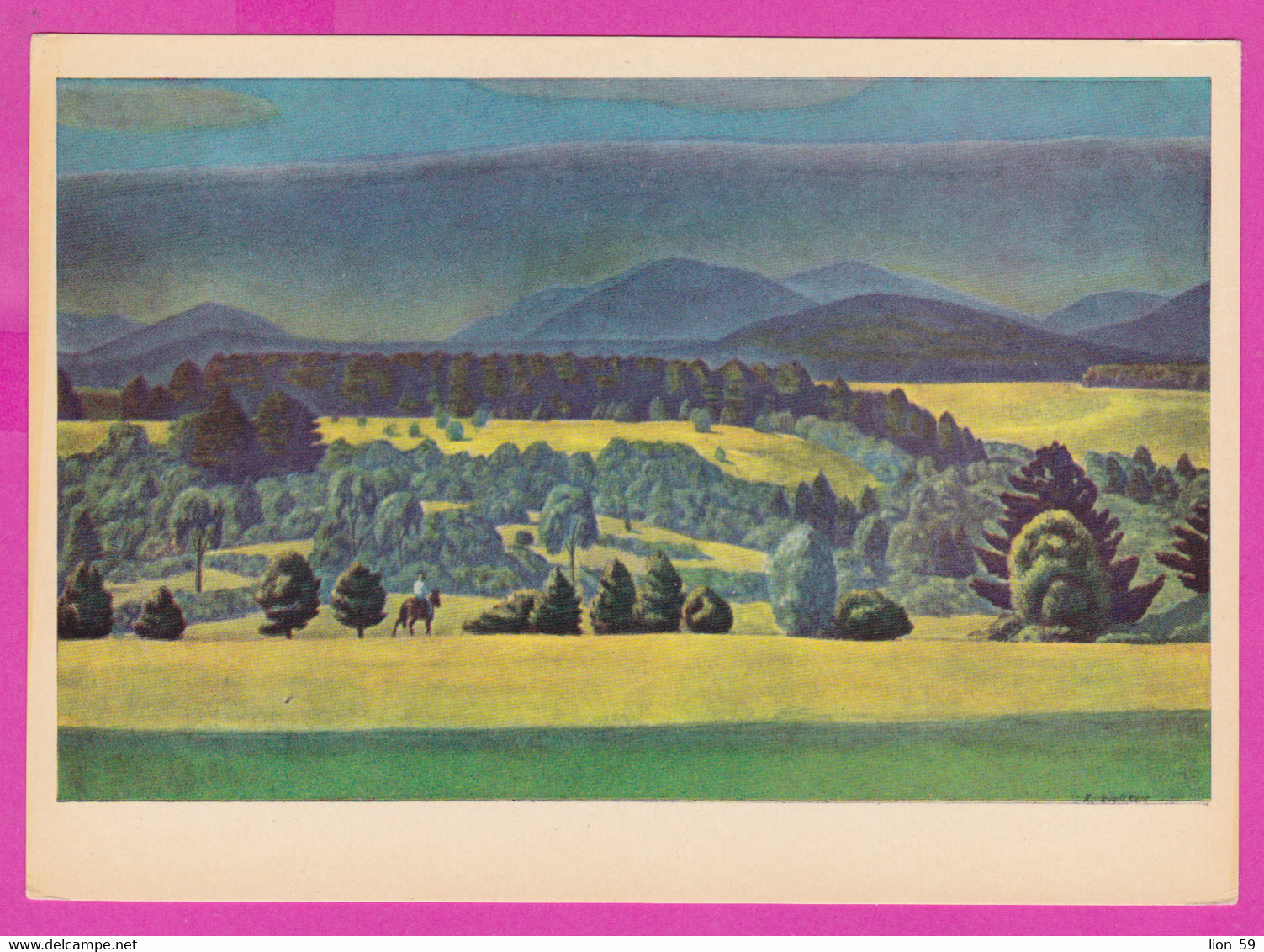 278362 / American illustrator Art Rockwell Kent - Asgaard's pastures Mount Asgard Canada 1955 PC ART USSR 1965 Russia