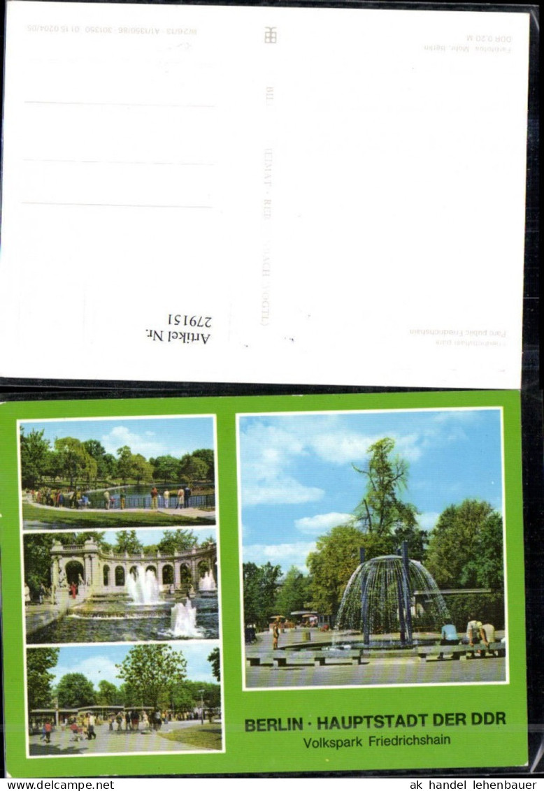 279151,Berlin Volkspark Friedrichshain Wasserkünste Springbrunnen Mehrbildkarte