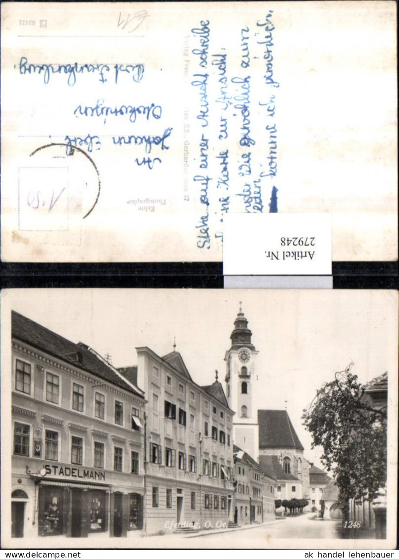 279248,Eferding Straßenansicht Geschäft Stadelamnn Kirche