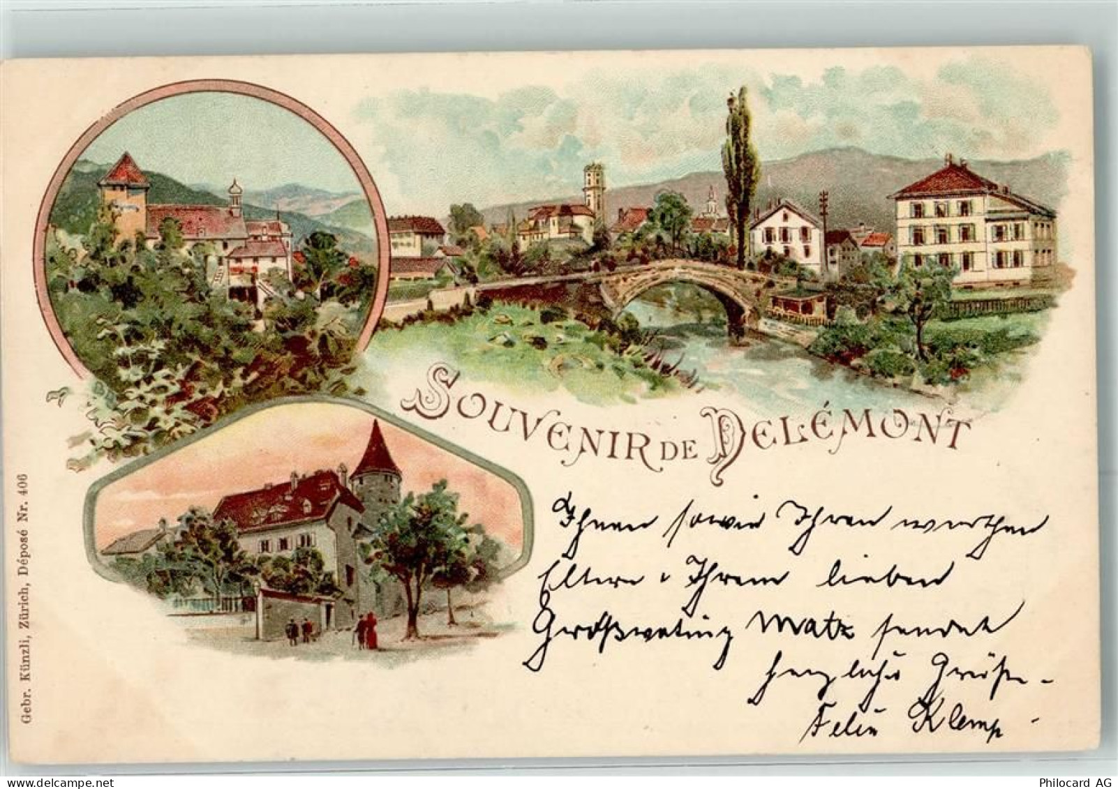 2800 Delémont Delsberg 1899 Lithographie - 13470673