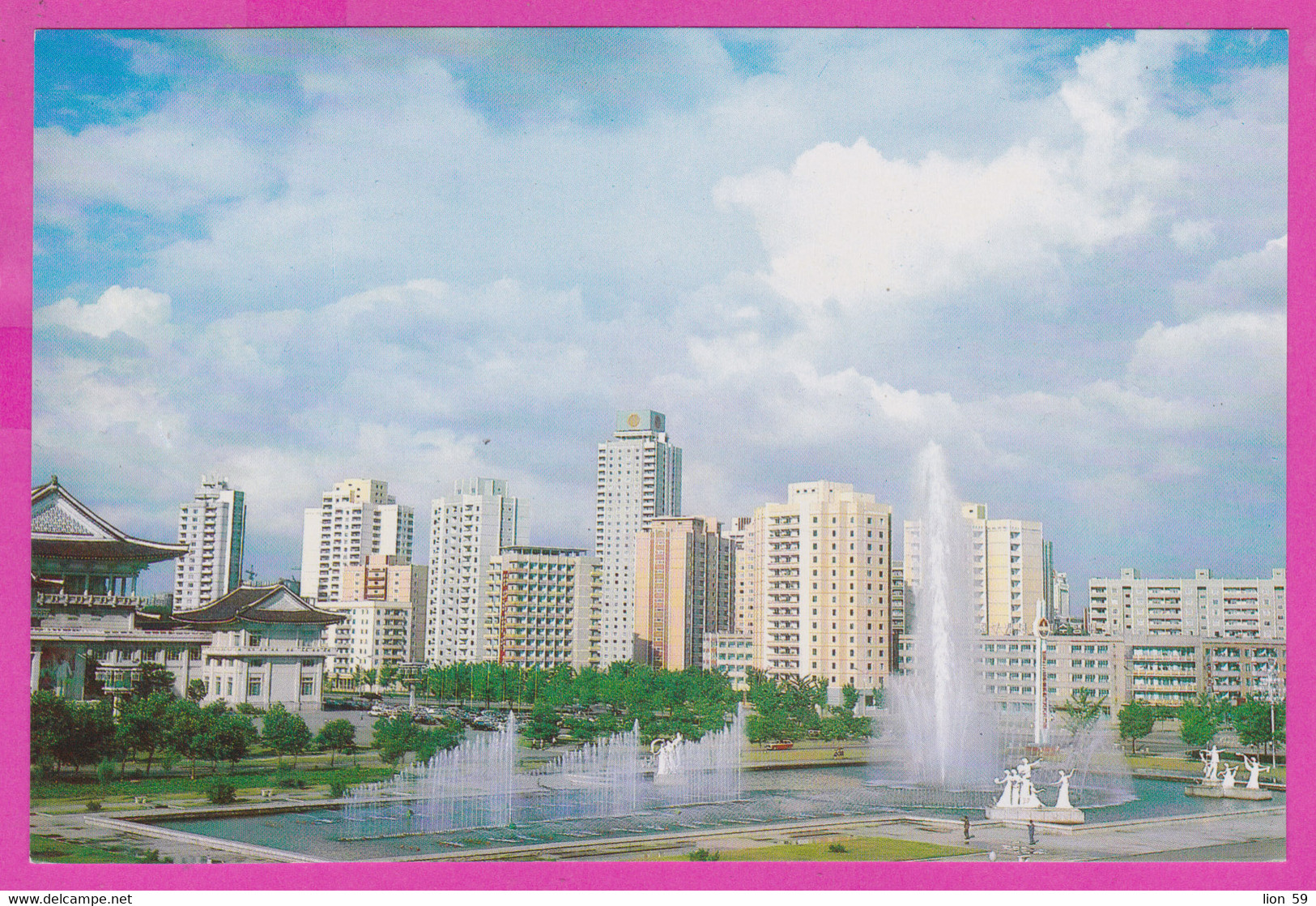 281328 / North Korea - Pyongyang - Building Architecture Historical landmark Fountain Statue PC Nordkorea Coree du Nord