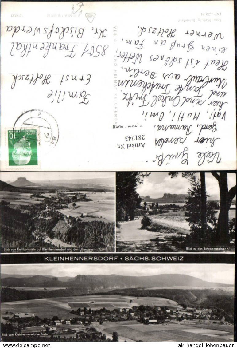 281743,Sächsische Schweiz Kleinhennersdorf Totale Schrammsteine Mehrbildkarte pub VEB