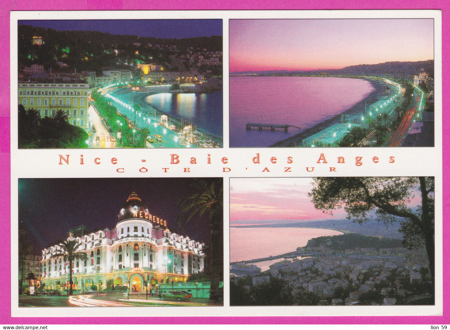 284332 / France [06] Alpes Maritimes - Nice -  Nacht Night Nuit Baie des Anges Hotel Negresco Panorama PC Francia