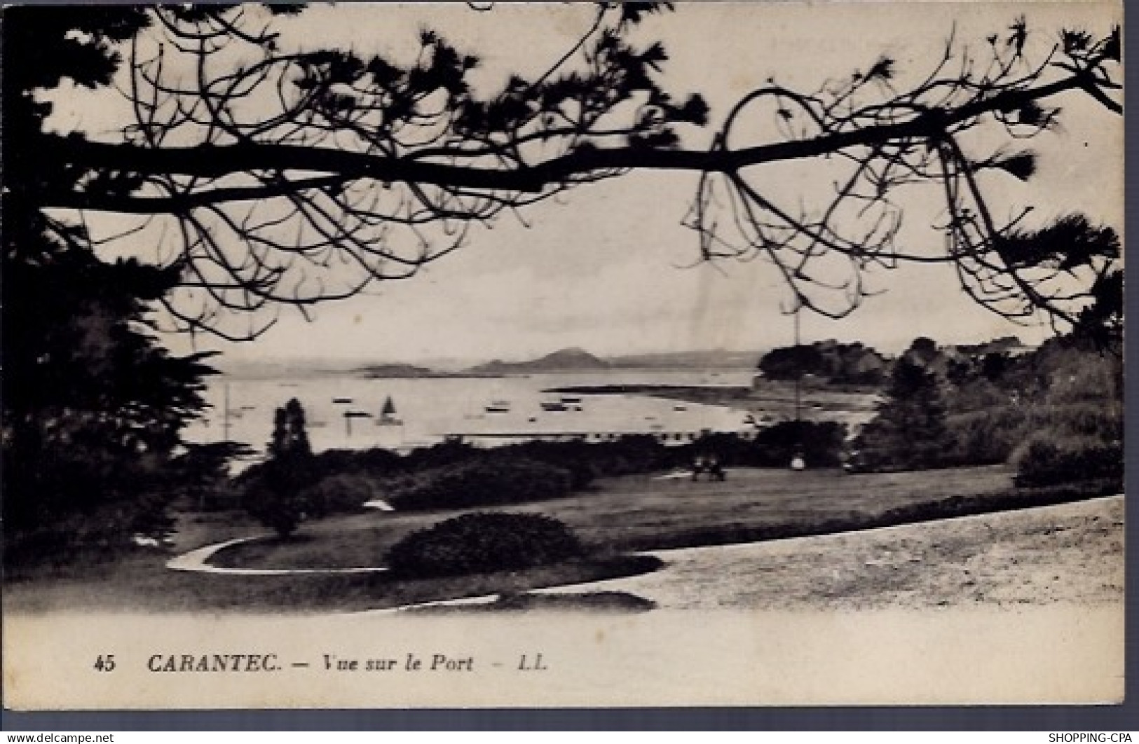 29 - Carantec - Vue sur le port - Voyagé - Dos divisé...