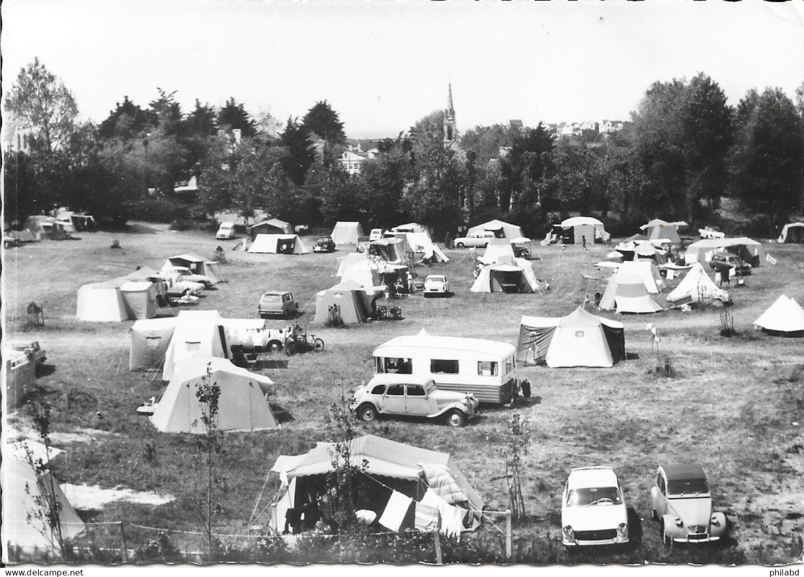 29 Clohars-Carnoët - Le Pouldu - Camping de N.D. de la Paix et des Grands Sables 1960 traction 2CV TB
