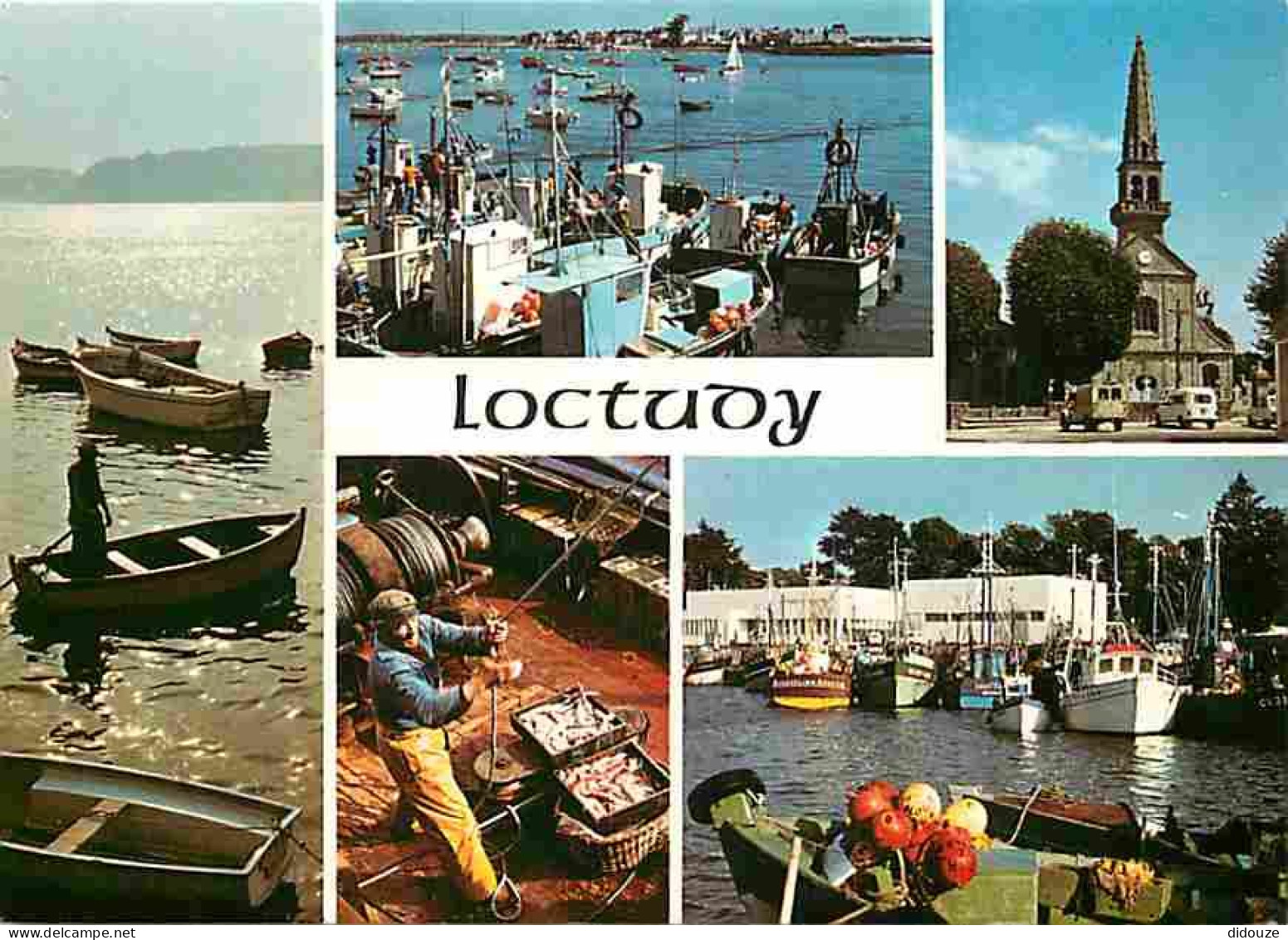 29 - Loctudy - Multivues - Bateaux - Automobiles - Pecheurs - Flamme Postale - Voir Scans Recto Verso