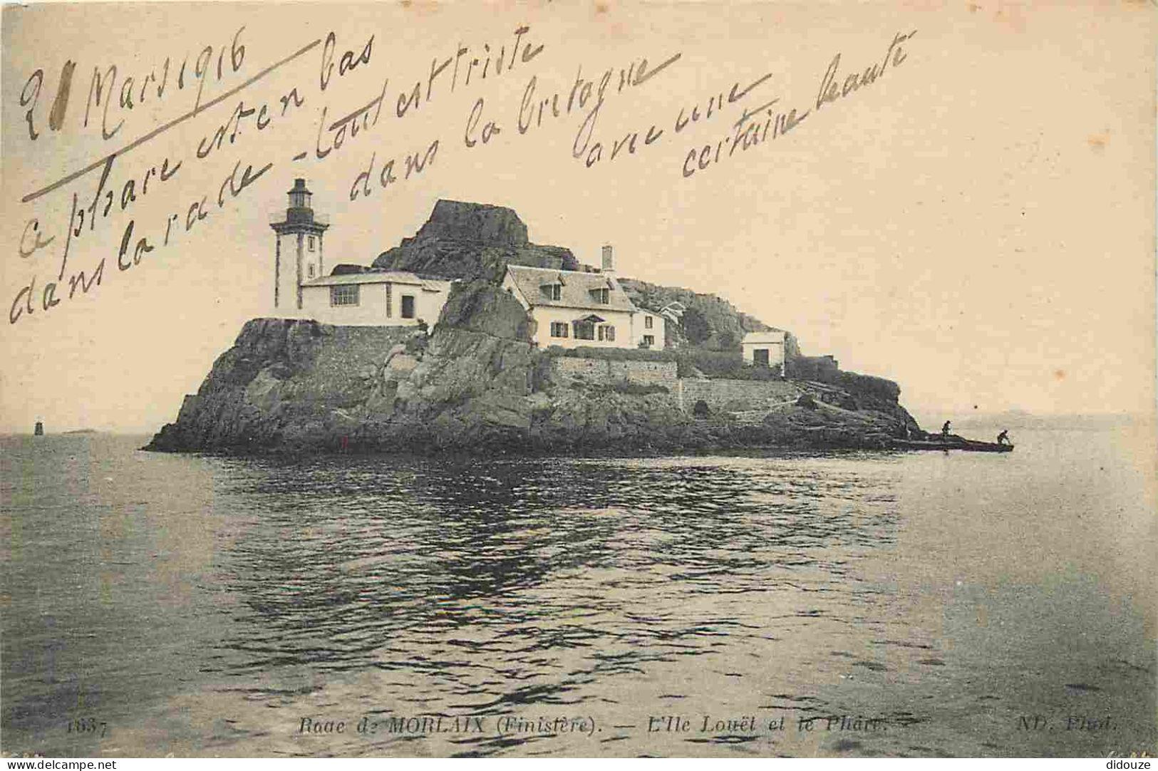 29 - Morlaix - Rade de Morlaix - ile Louet et le Phare - CPA - Voyagée en 1916 - Voir Scans Recto-Verso