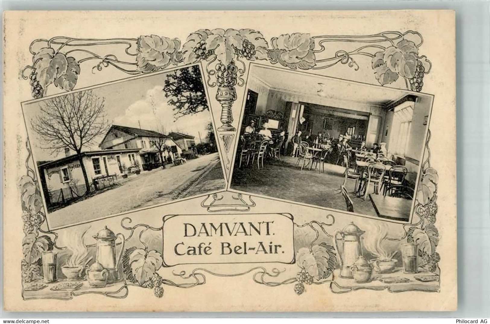 2914 Damvant Gebrauchsspuren Cafe Bel-Air Feldpost Bataillon 39 - 13575667