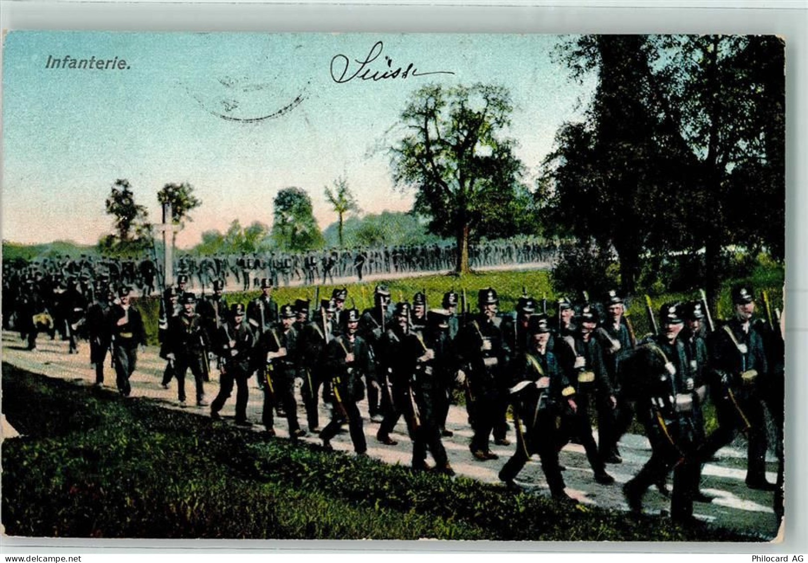 2914 Damvant Lithographie 1910 Infanterie Soldaten marschieren - 10391663