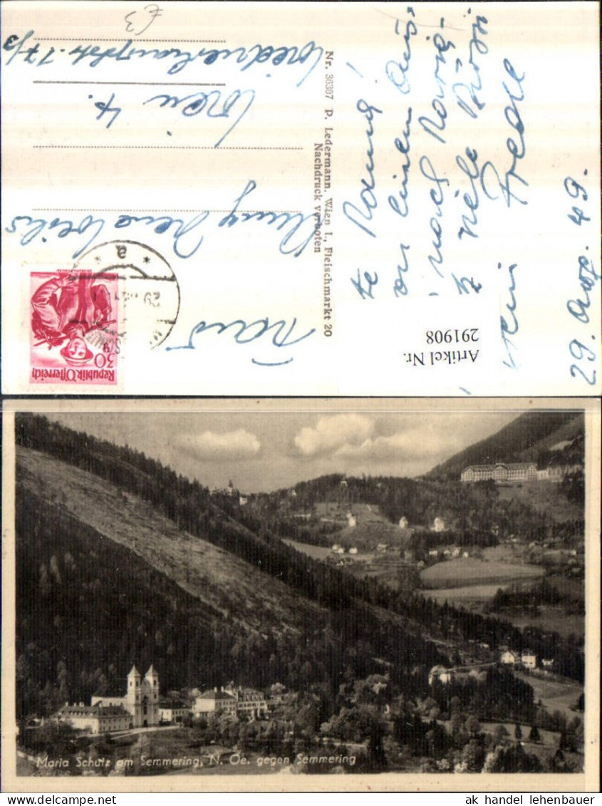 291908,Maria Schutz am Semmering Totale geg. Semmering