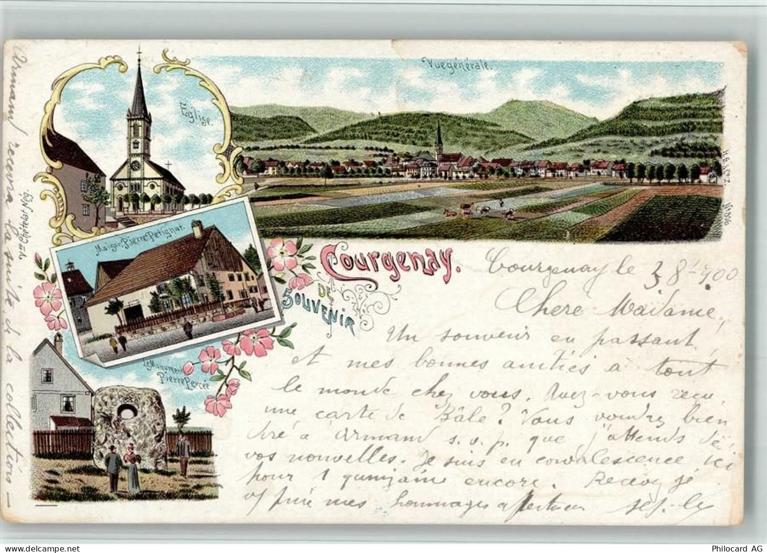 2950 Courgenay 1900 BOAKC Maison Pierre Pertignat Lithographie - 13700104