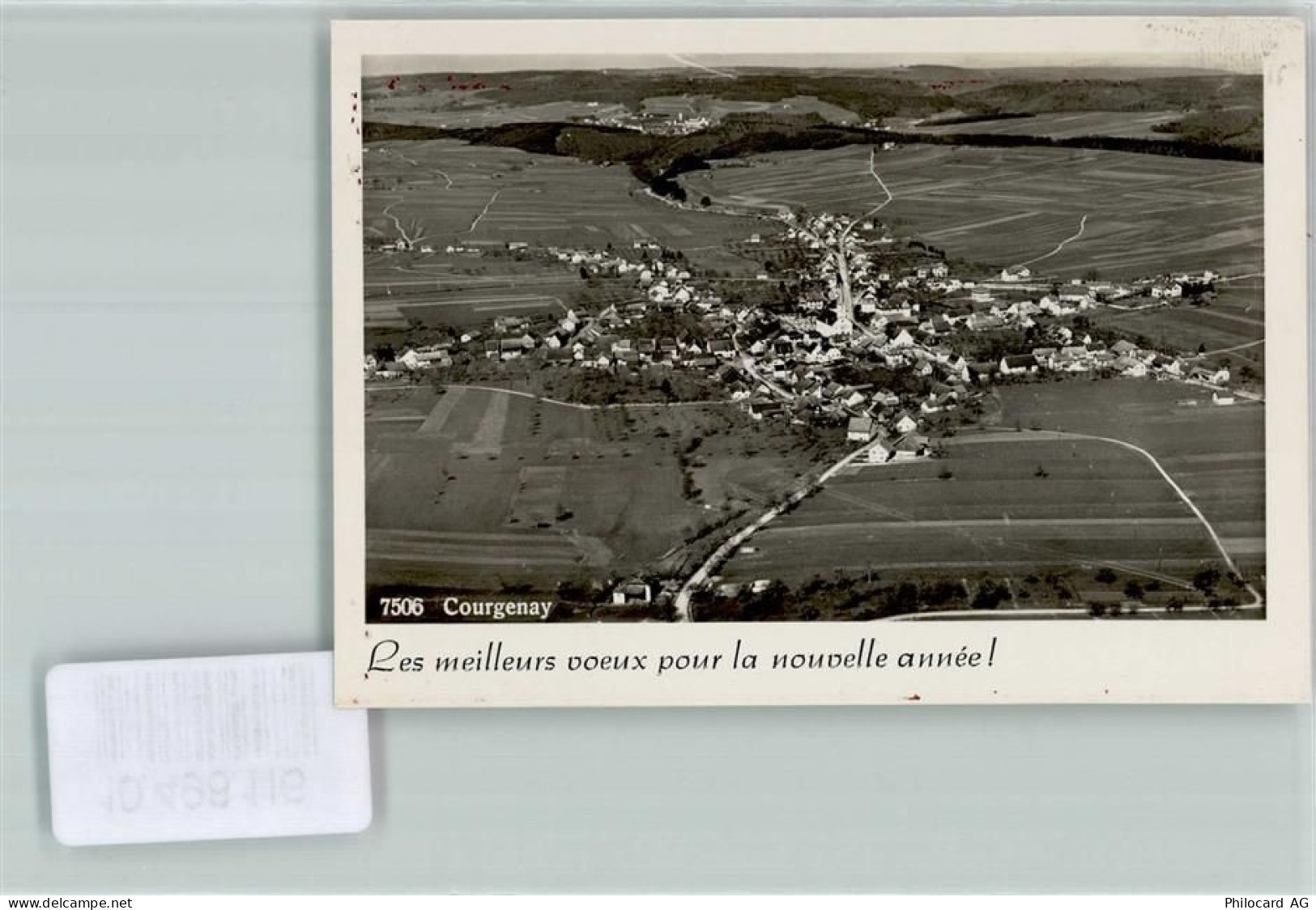 2950 Courgenay FOTO KEINE AK Foto 10cm x 7cm Fliegeraufnahme Neujahrswün... - 10498116