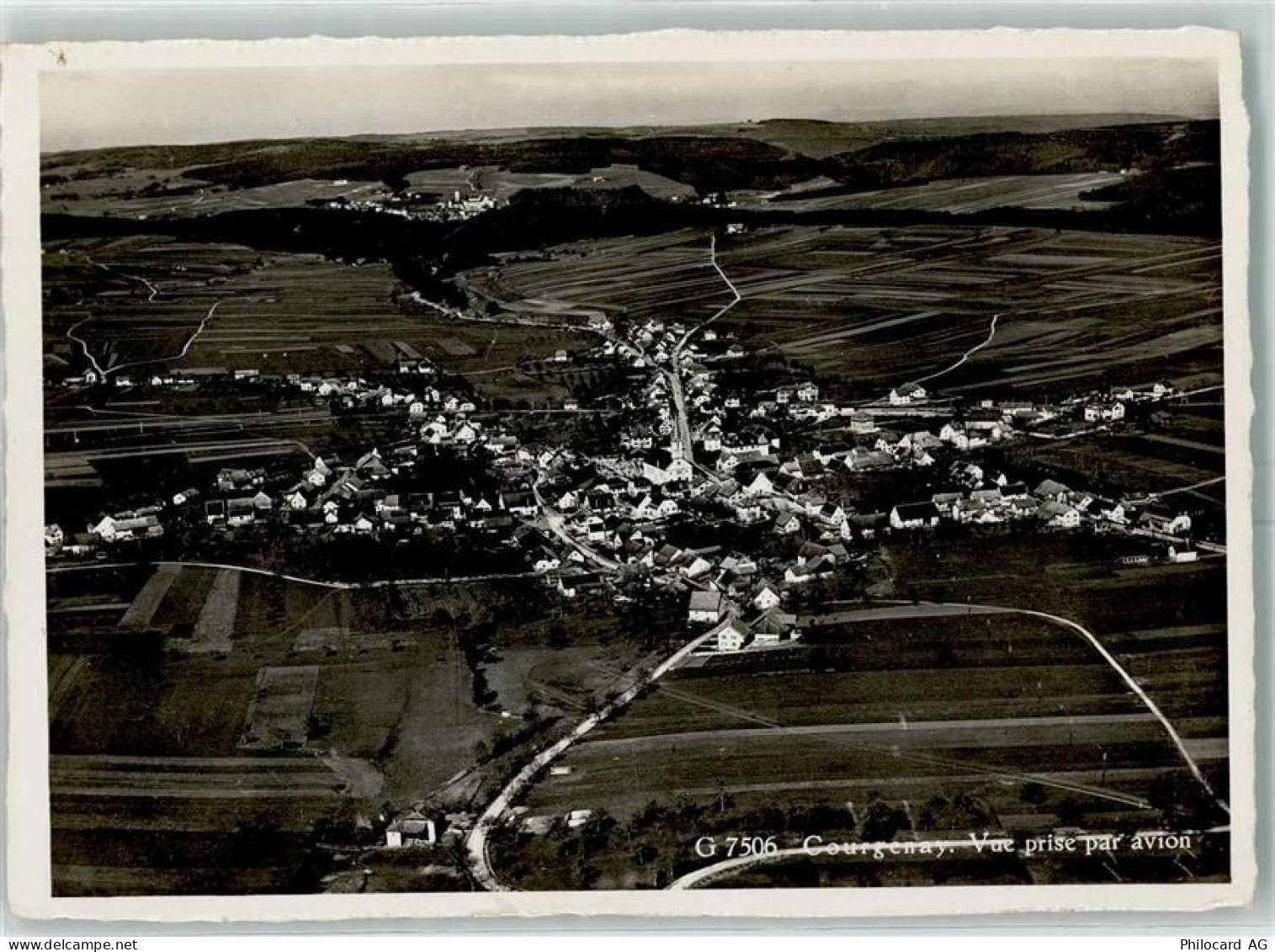 2950 Courgenay Karte beschädigt Fliegeraufnahme - 13150296