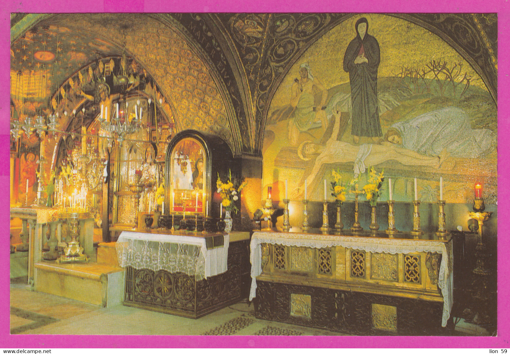 298190 / Israel - Jerusalem , Church of the Holy Sepulchre , Calvary interior PC postcard  # 123 Israele