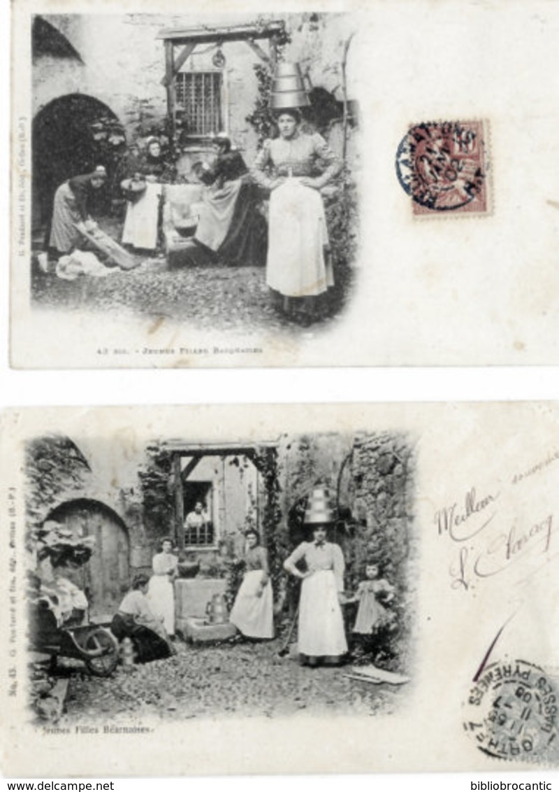 2CPA precurseur < JEUNES FILLES BEARNAISES + BASQUAISES - Edition Pondarré/Orthez