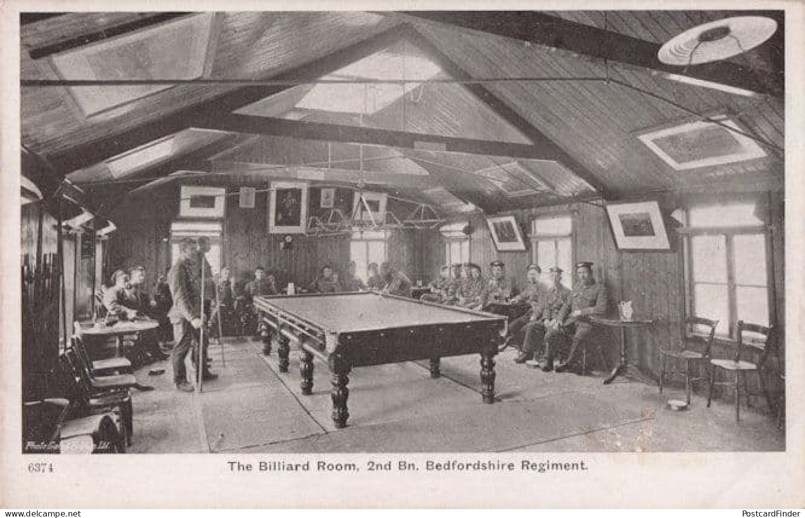 2nd Bedfordshire Military Regiment Army Billiard Room Old Postcard