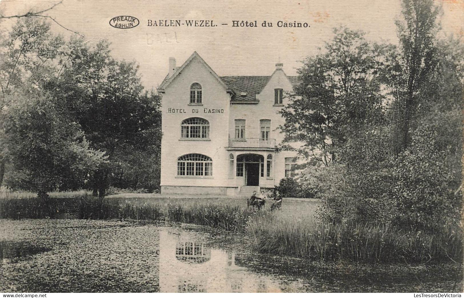 [-30%] BELGIQUE - Baelen Wezel - Hôtel du Casino -  Vue générale depuis létang - Animé - Carte postale ancienne