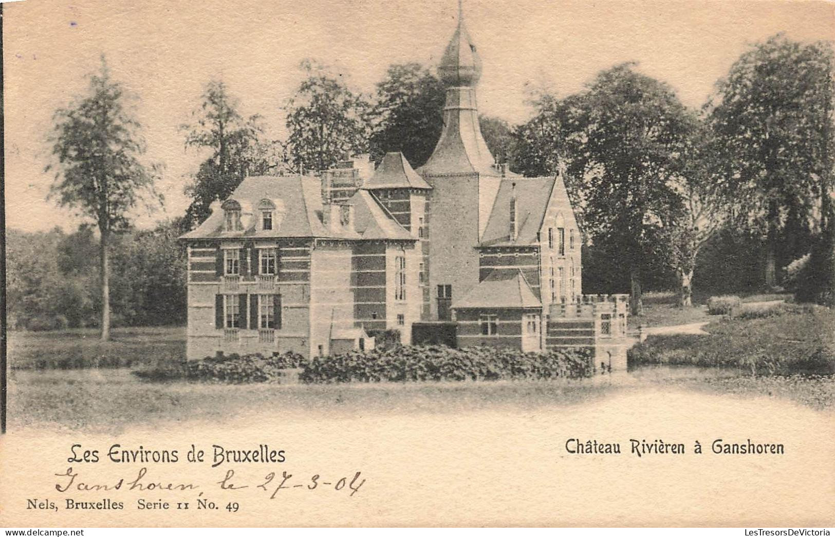 [-30%] BELGIQUE - Les environs de Bruxelles - Château Rivière à Ganchoren - Carte postale Ancienne