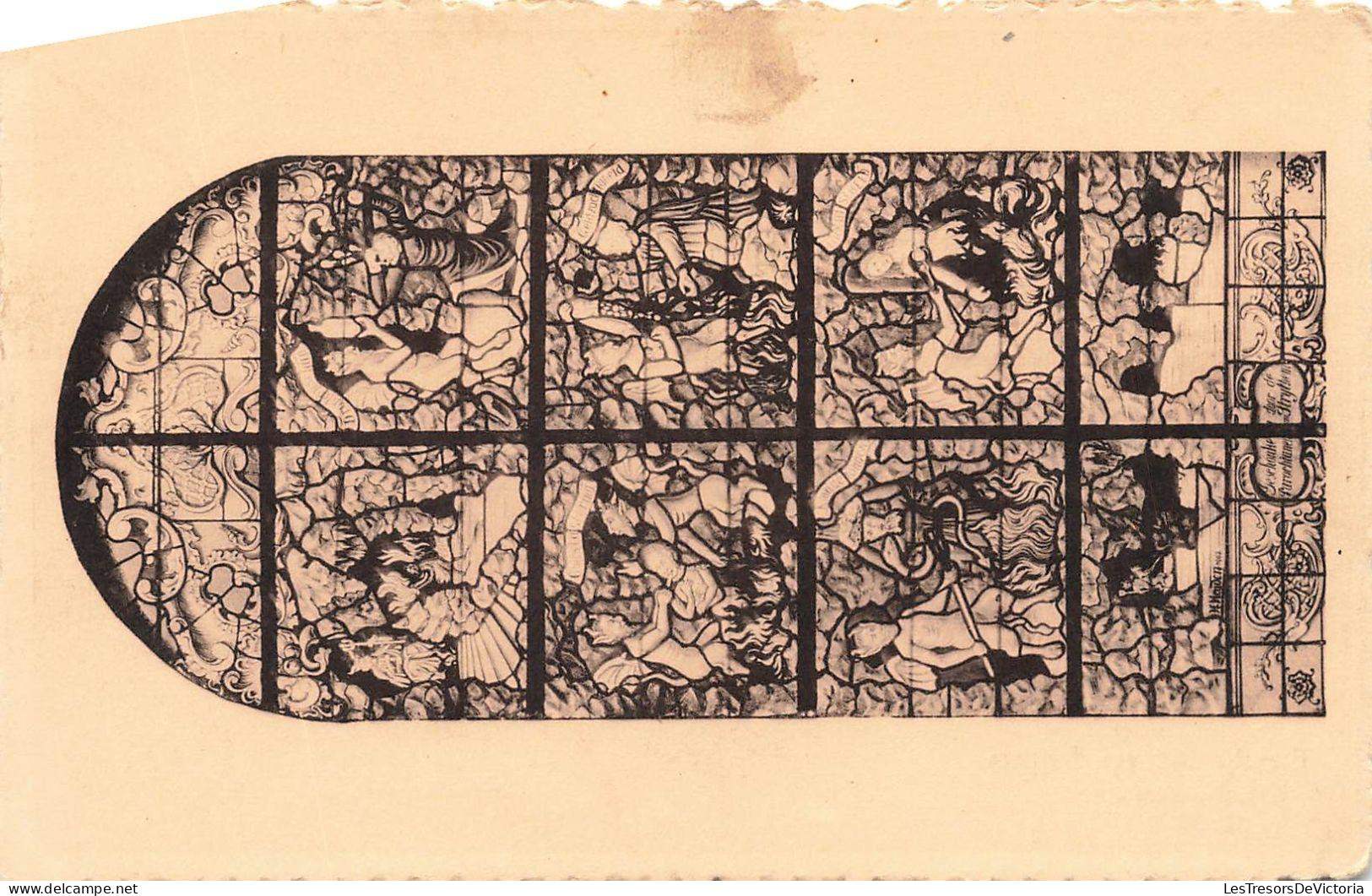 [-30%] BELGIQUE - Roosdaal - Parochiekerk van Strijtem - Zijn glasramen - De Hel - Carte Postale Ancienne