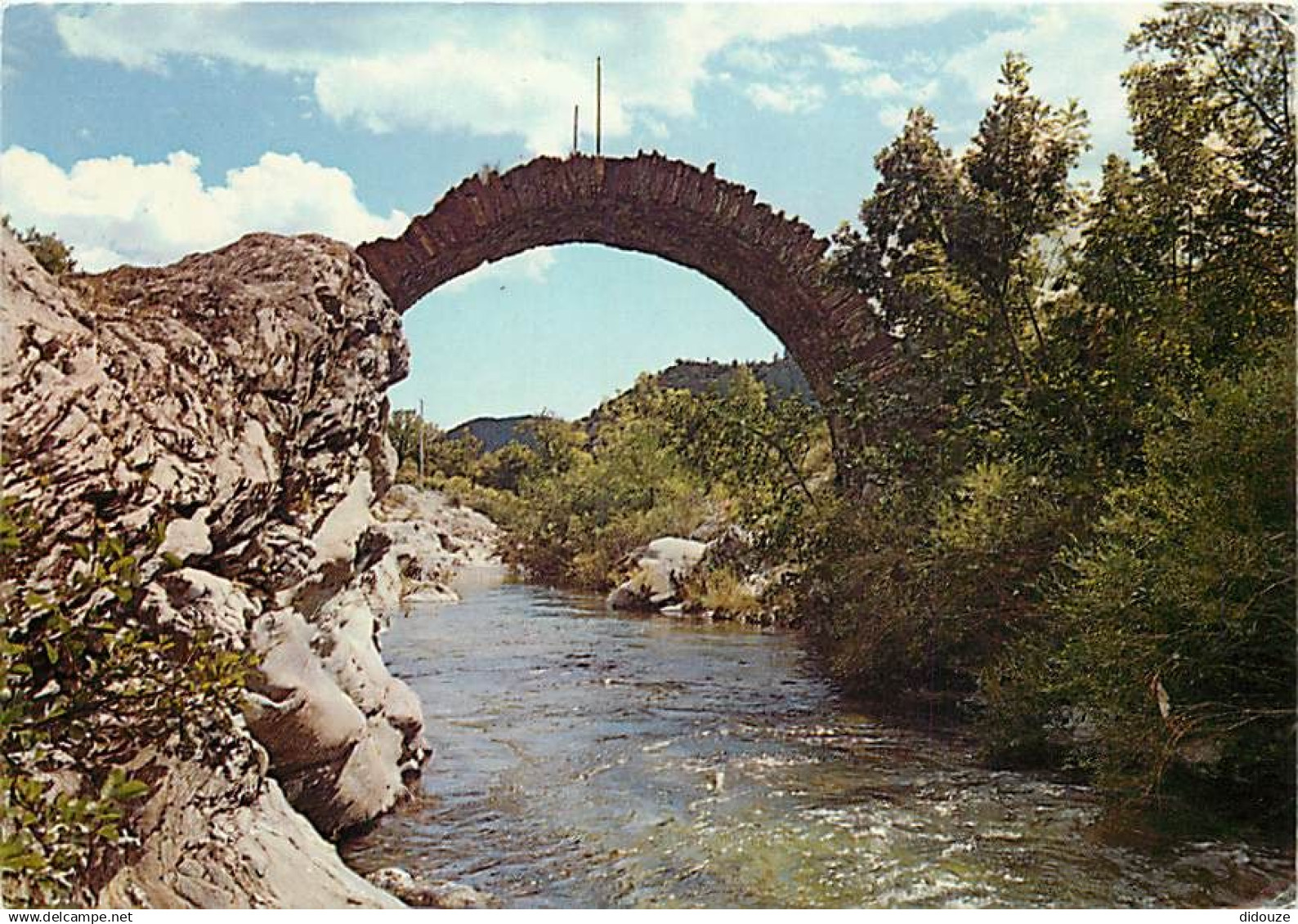30 - Gard - Les Cévennes - Environs de Saint-Jean du Gard - Le Pont des Chèvres à l'Estrechure - Vieilles pierres - CPM