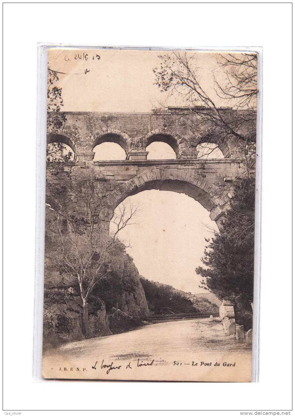 30 REMOULINS Pont du Gard, Profil, ed JBENP 501, 1903