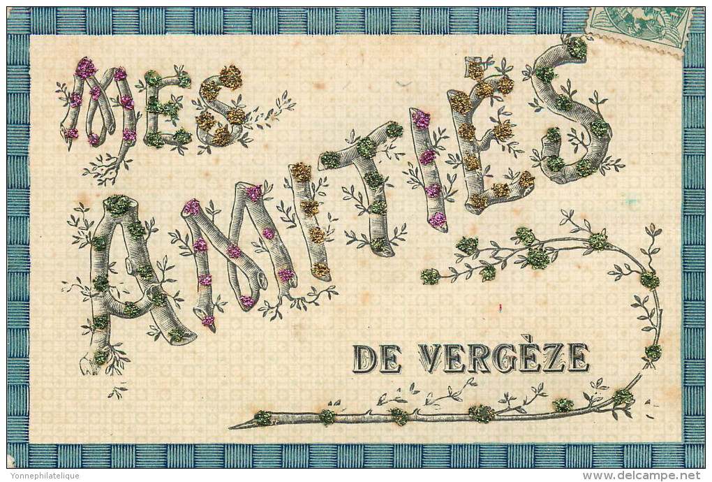30 - VERGEZE - amitiés de ... - (voir scans recto-verso)