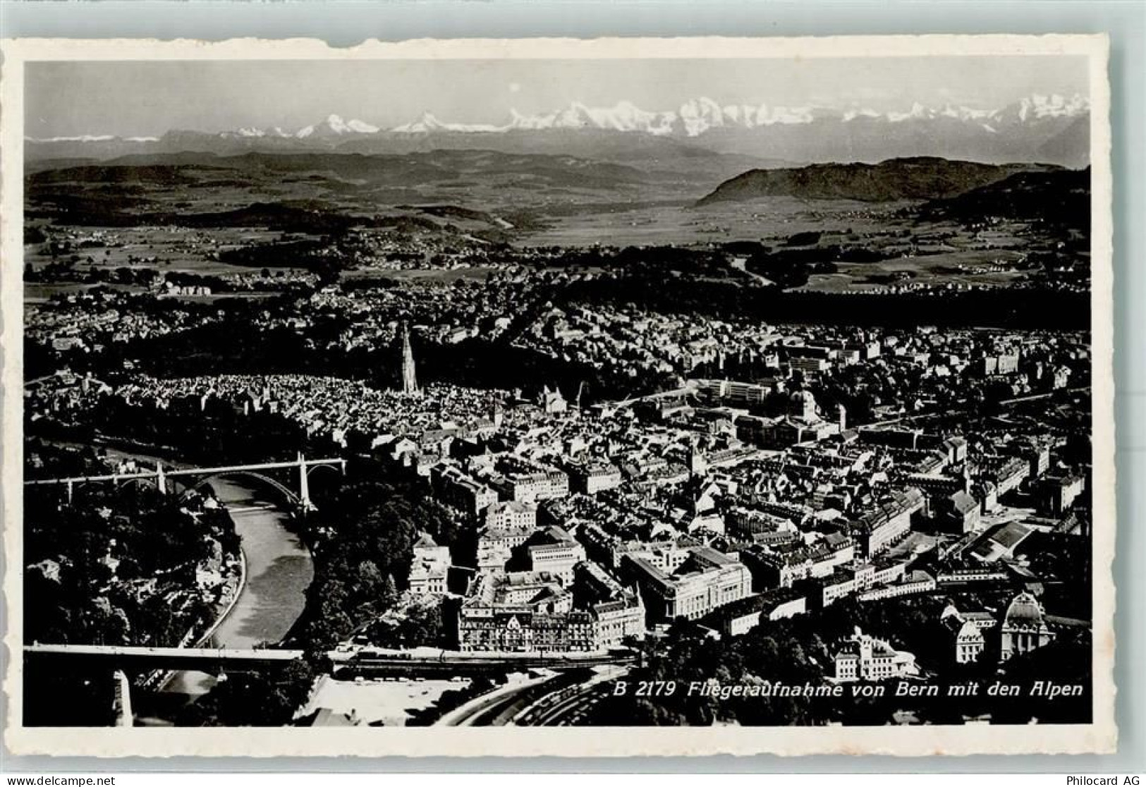 3000 Bern Berne - Fliegeraufnahme von Bern mit den Alpen - 10390562