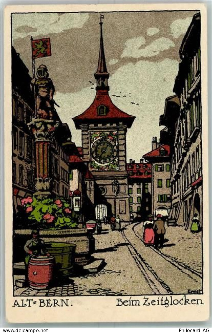3000 Bern Berne Künstlersteindruck Alt-Bern Beim Zeitglocken sign - 13159422