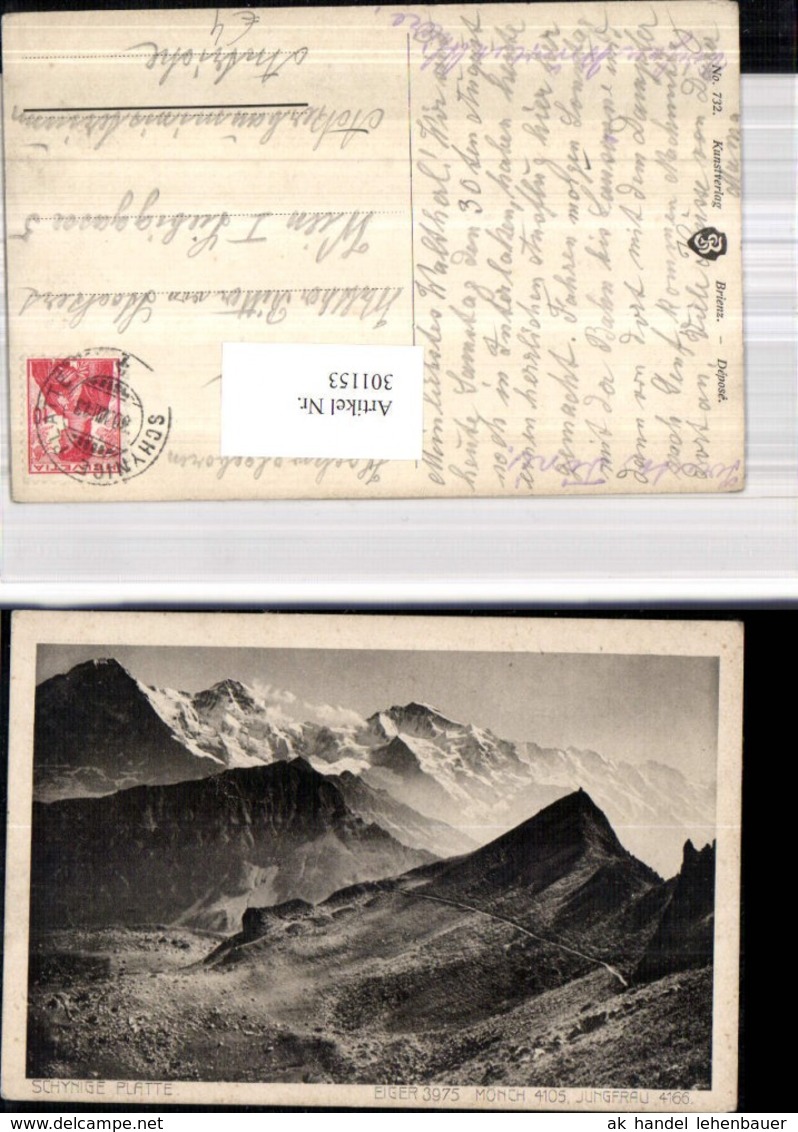 301153,Schynige Platte G&uuml;ndlischwand Eiger M&ouml;nch u. Jungfrau Kt Bern