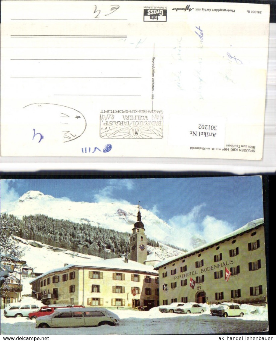 301202,Spl&uuml;gen i. Rheinwald Blick zum Teurihorn Winteransicht Kt Graub&uuml;nden