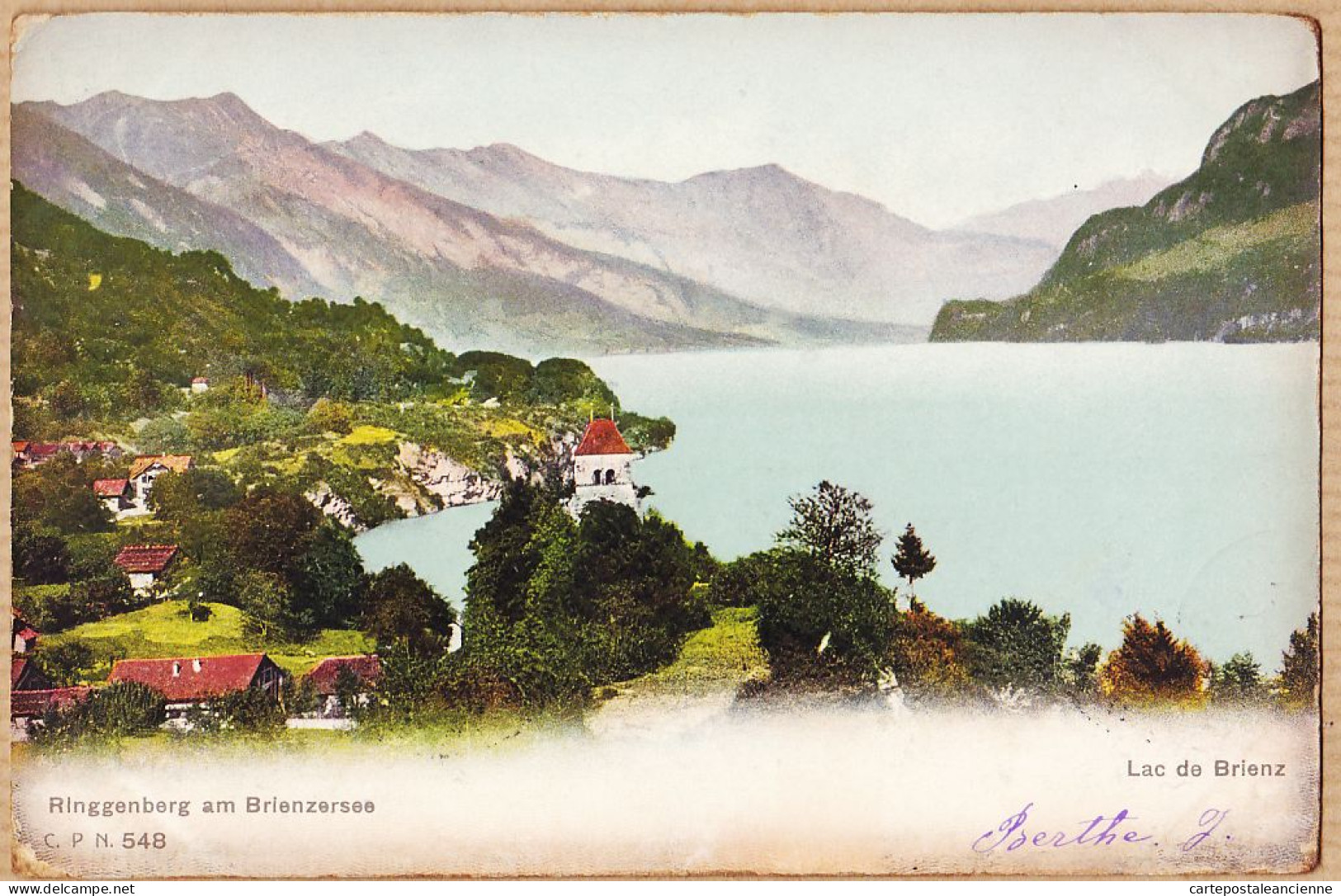 30135 / Schweiz Bern RINGGENBERG am BRIENZERSEE Lac de BRIENZ 1907 à OSWALD-DUCROS 31 rue N.D de Nazareth -C.P.N 548