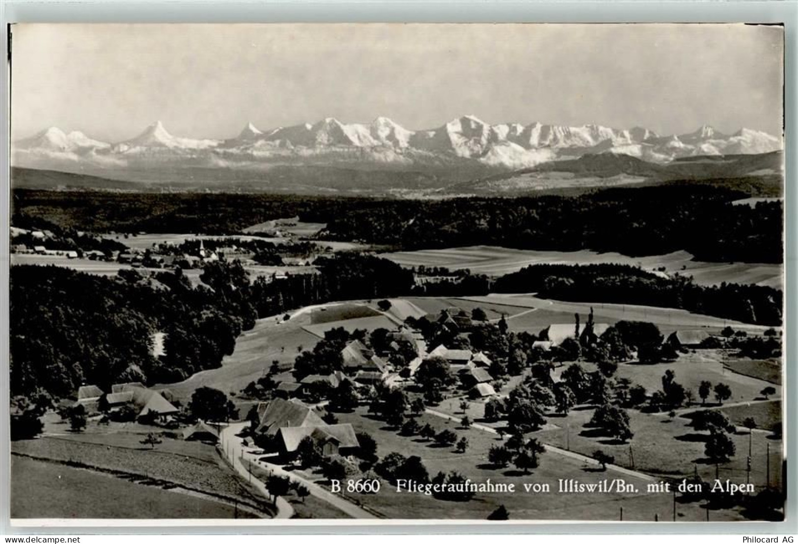3033 Illiswil Wohlen b. Bern - Fliegeraufnahme mit den Alpen - 13223298