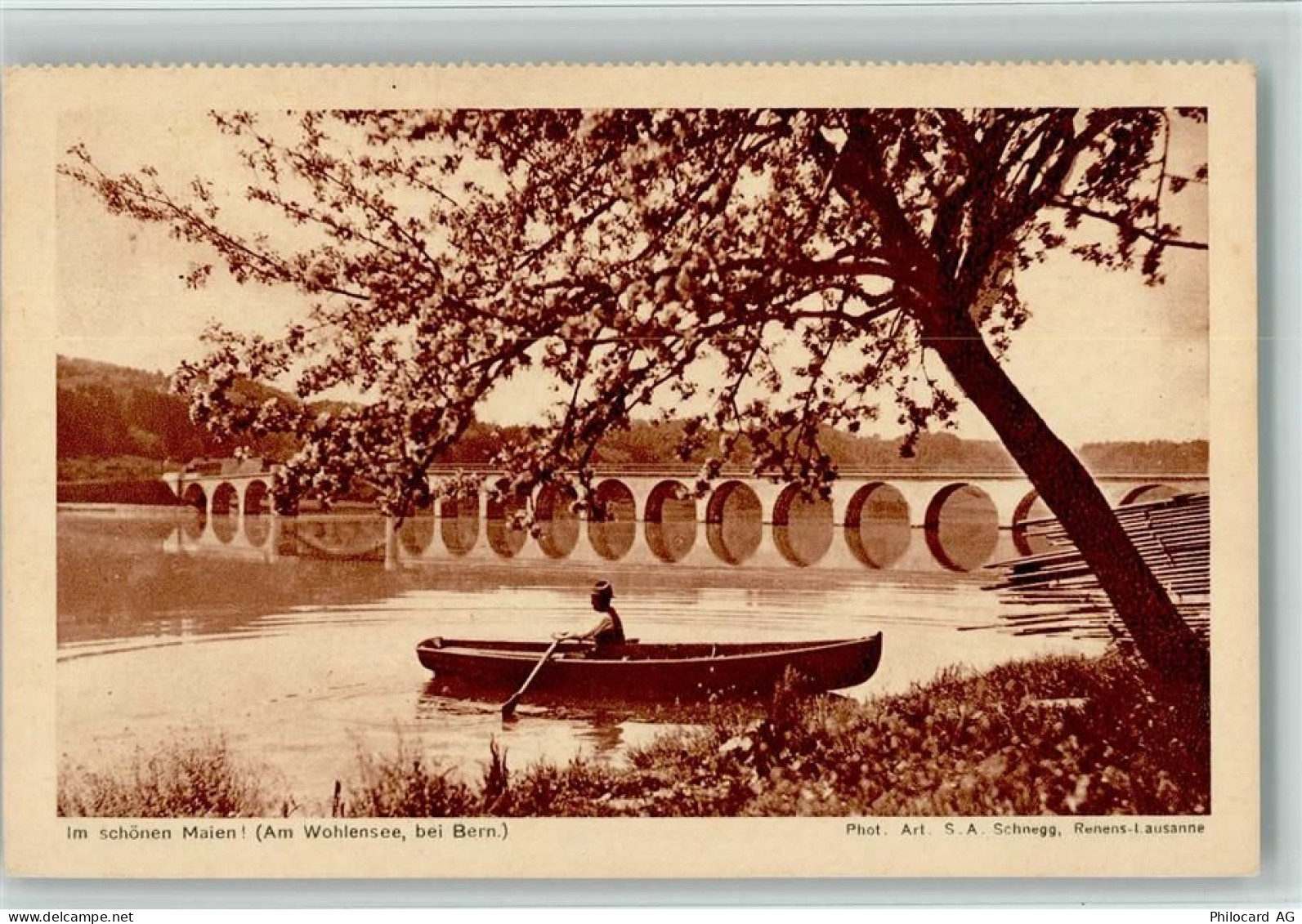 3033 Wohlen b. Bern - Wohlensee mit Paddelboot Brücke - 10160362