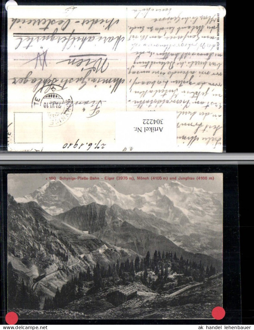 304222,Schynige-Platte-Bahn m. Eiger Mönch u. Jungfrau b. Gündlischwand Bergkulisse Kt Bern