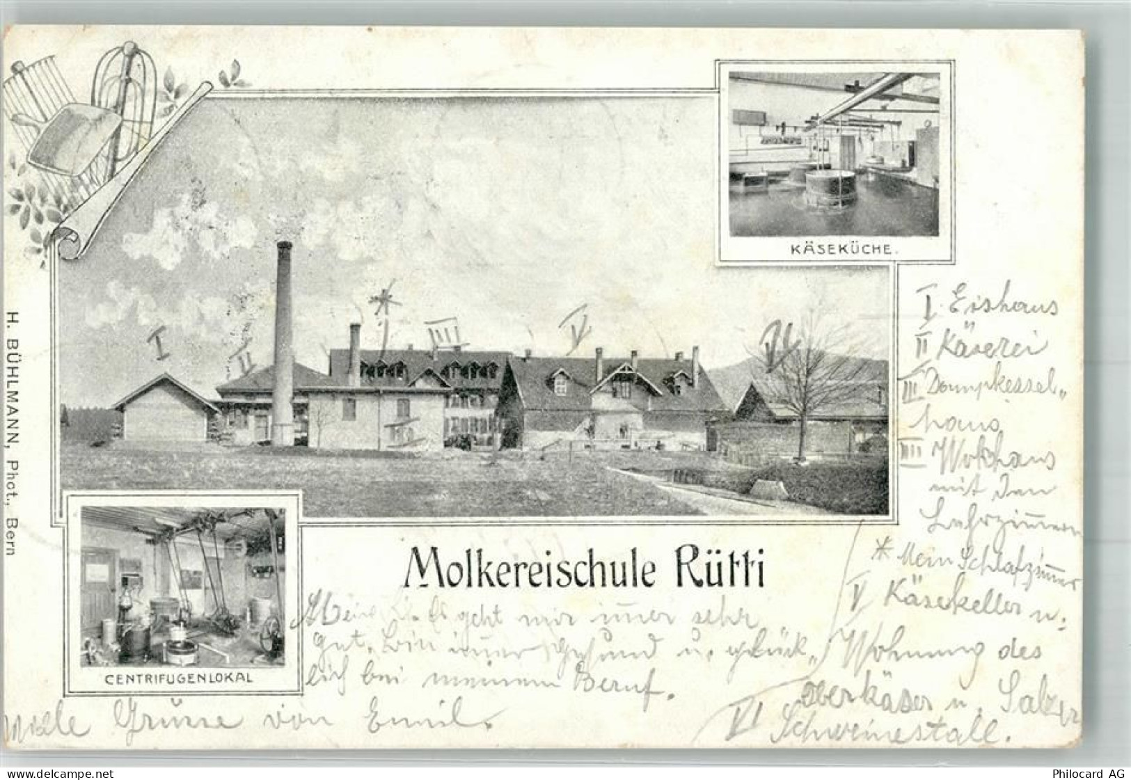 3052 Rütti Zollikofen 1909 Foto AK Molkereieschule Käseküche Centrifugen... - 13552044