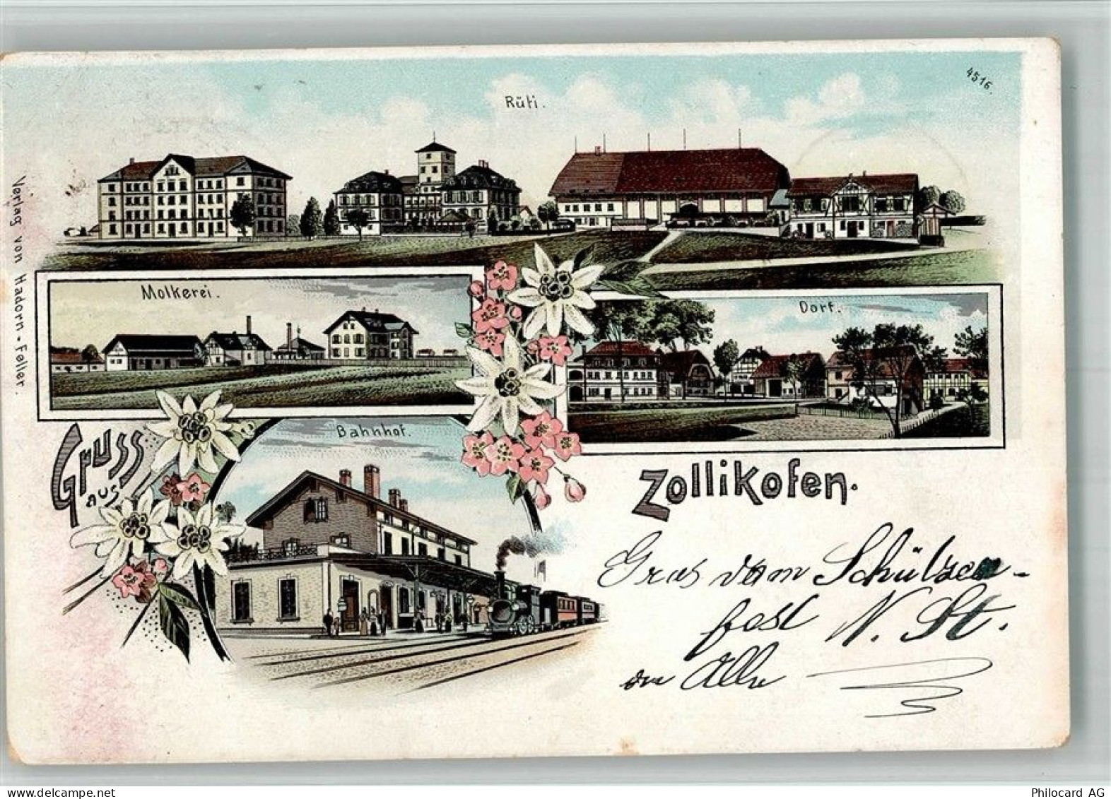 3052 Zollikofen 1902 BOAKC Bahnhof Molkerei Lithographie - 13715674