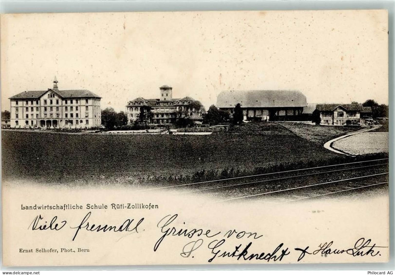 3052 Zollikofen 1906 - Landwirtschaftliche Schule Rüti Gleise - 13906677