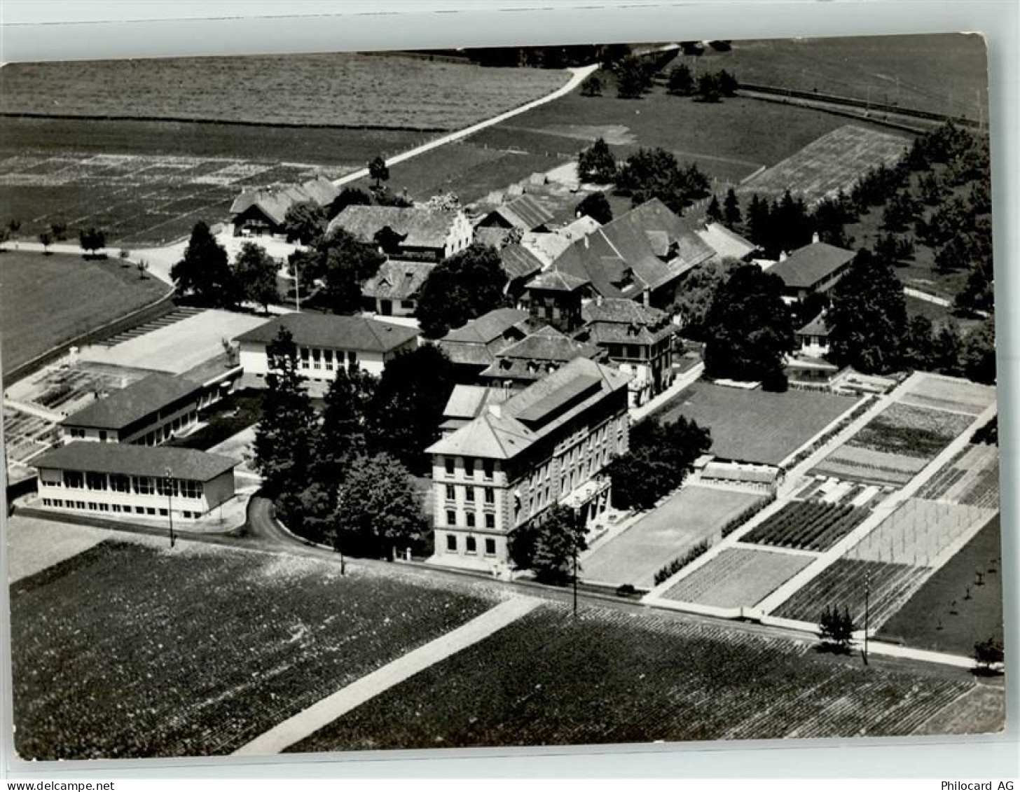 3052 Zollikofen Foto AK Fliegeraufnahme Landwirtschaftliche Schule Rütti... - 10734849
