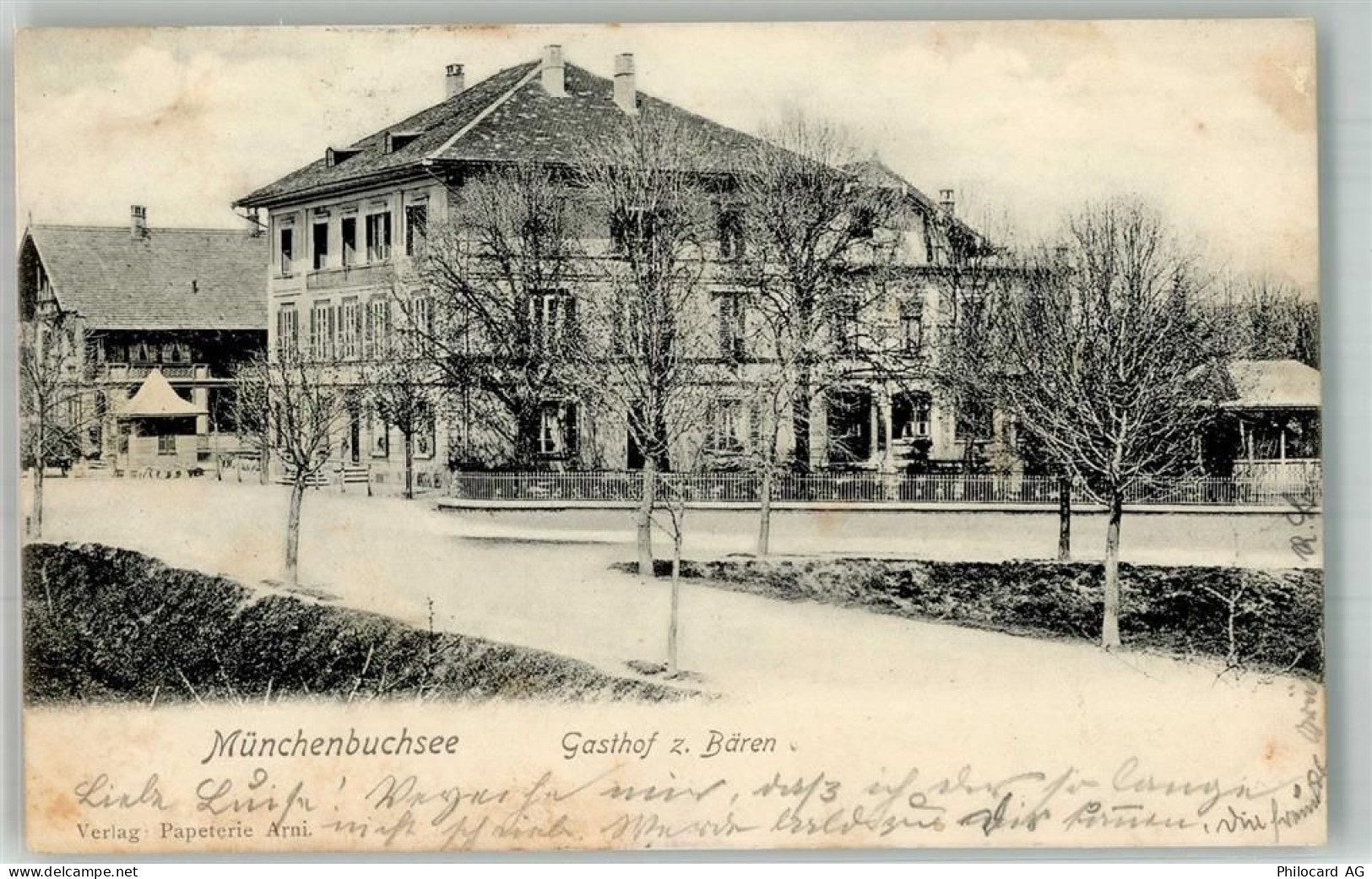 3053 Münchenbuchsee 1903 Foto AK Gasthaus zum Bären - 13575369