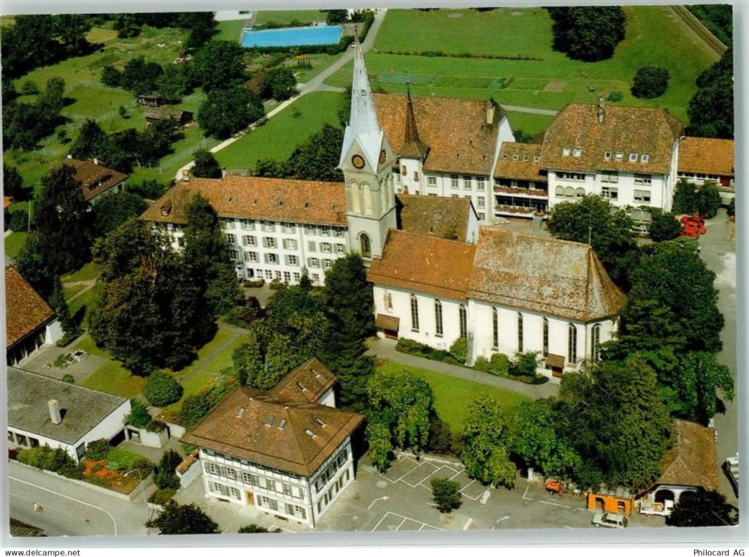 3053 Münchenbuchsee - Kirche Pfarrhaus unteres Schulhaus Fliegeraufnahme... - 39374025