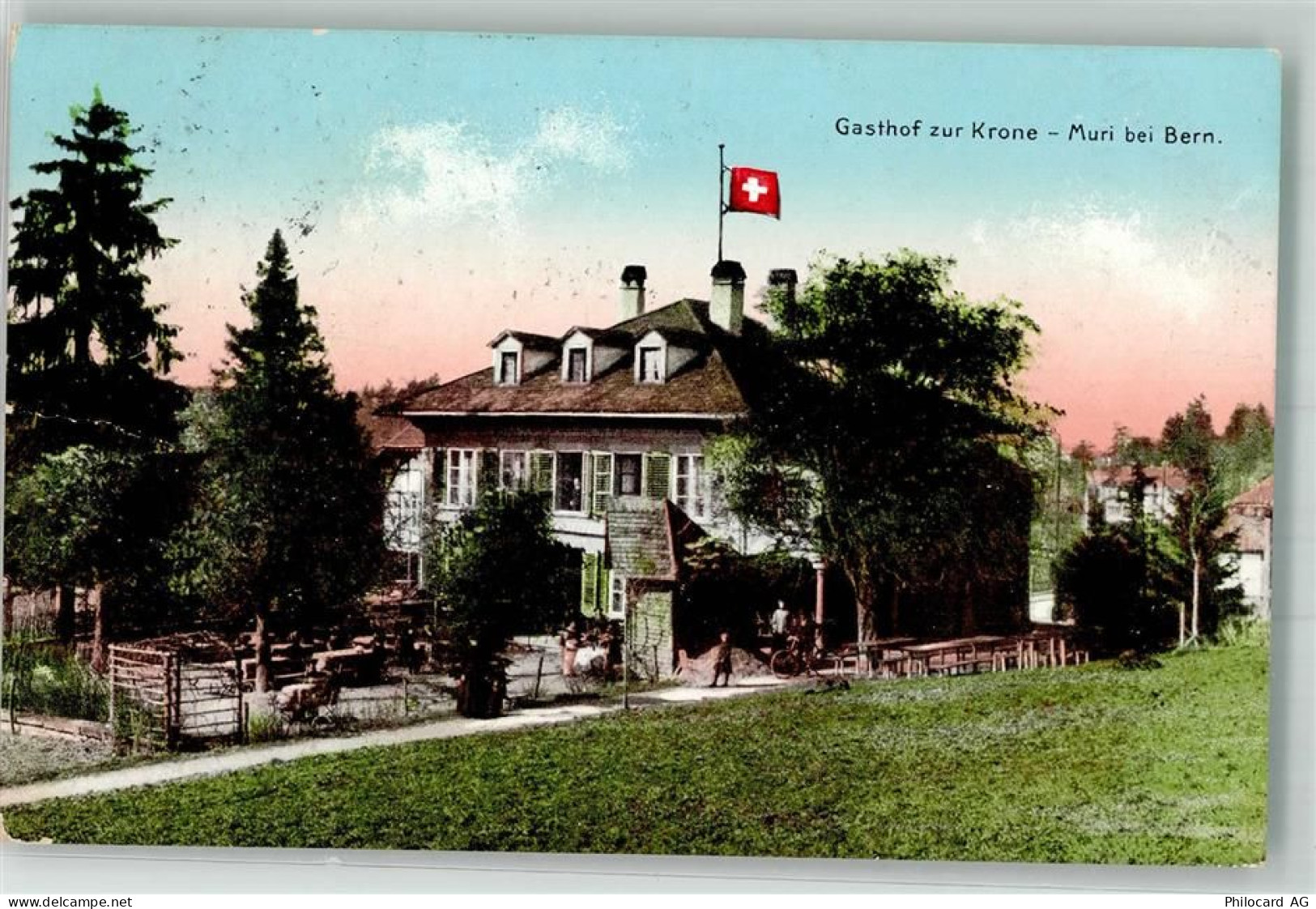 3074 Muri b. Bern 1917 Foto AK Gasthaus zur Krone - 13552078