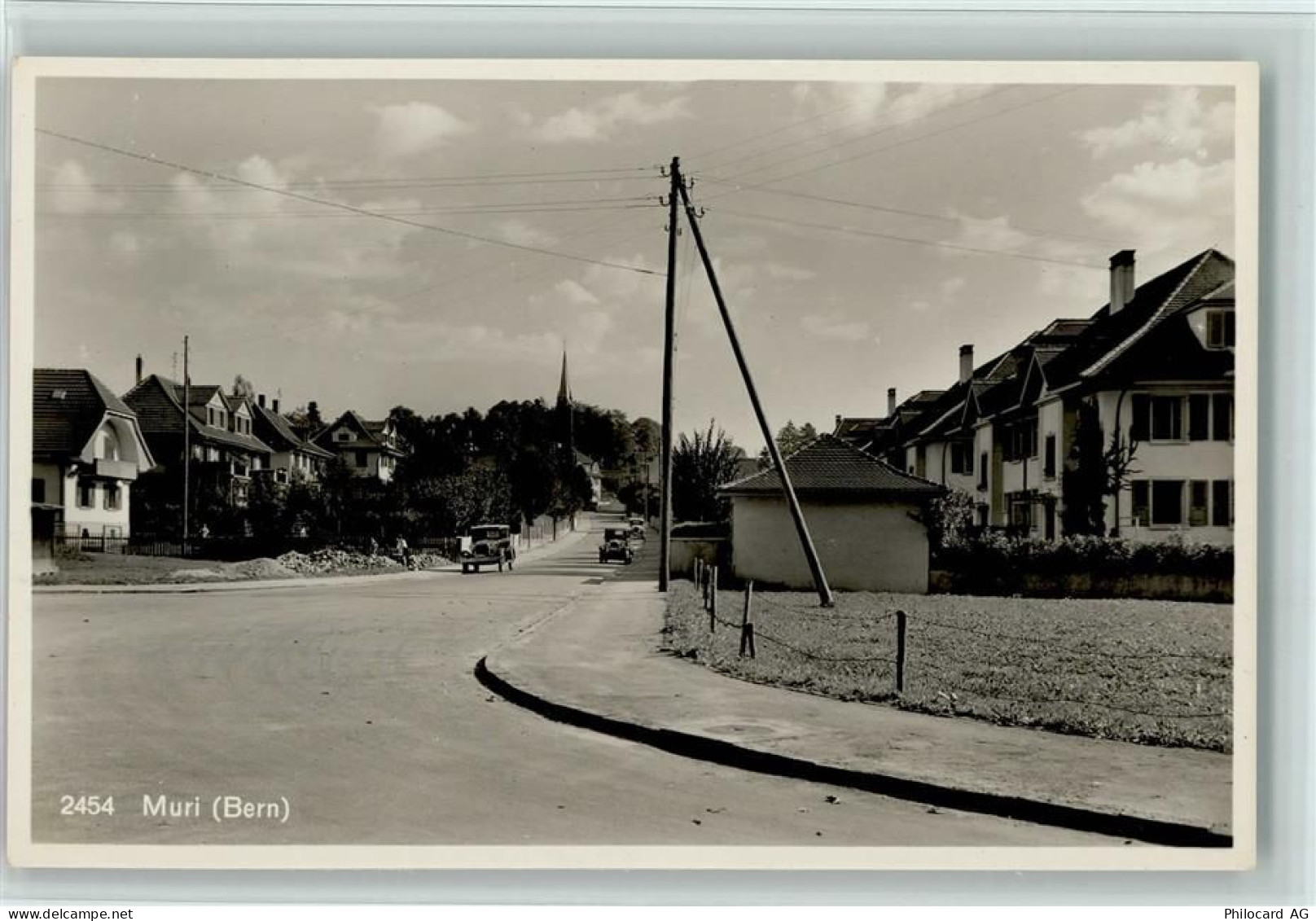 3074 Muri b. Bern 1929 Foto AK Straßenpartie mit Autos , Kunstverlag Fro... - 13213712