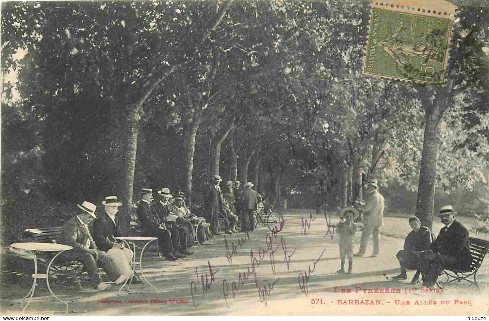 31 - Barbazan - Une allée du parc - Animée - Correspondance - CPA - Voir Scans Recto-Verso
