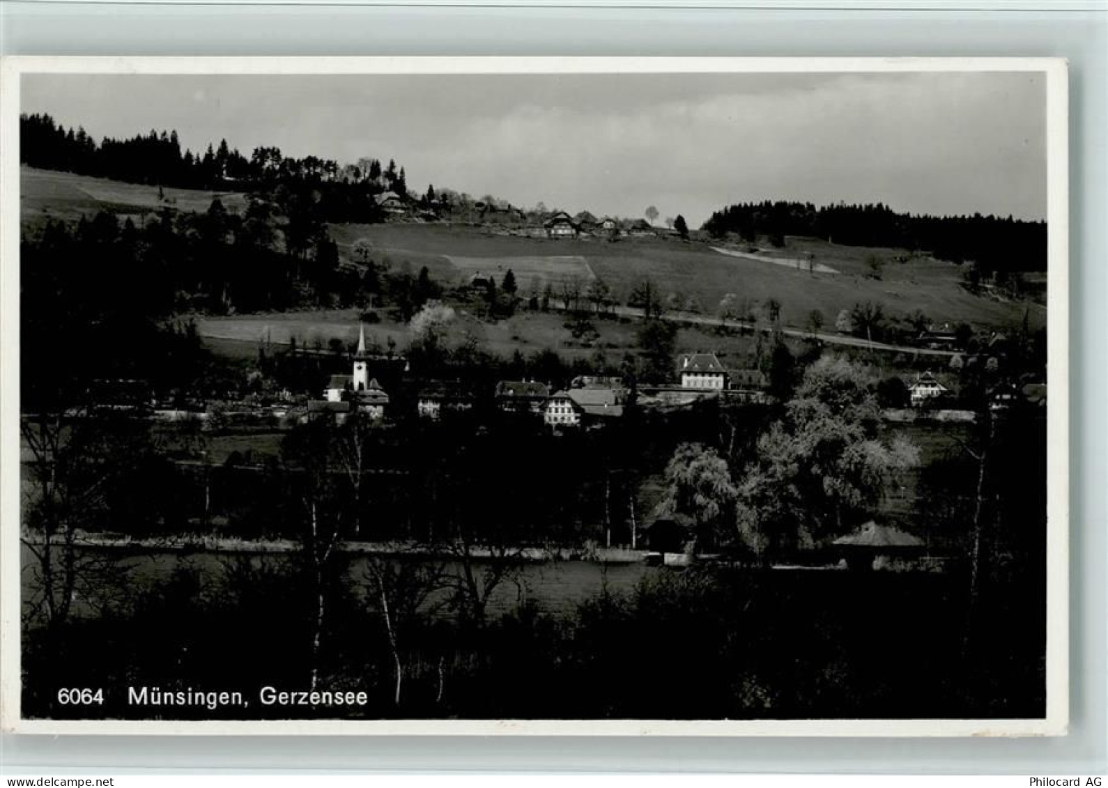 3110 Münsingen Foto AK Teilansicht mit Gerzensee, gute Erhaltung AK. - 13070449