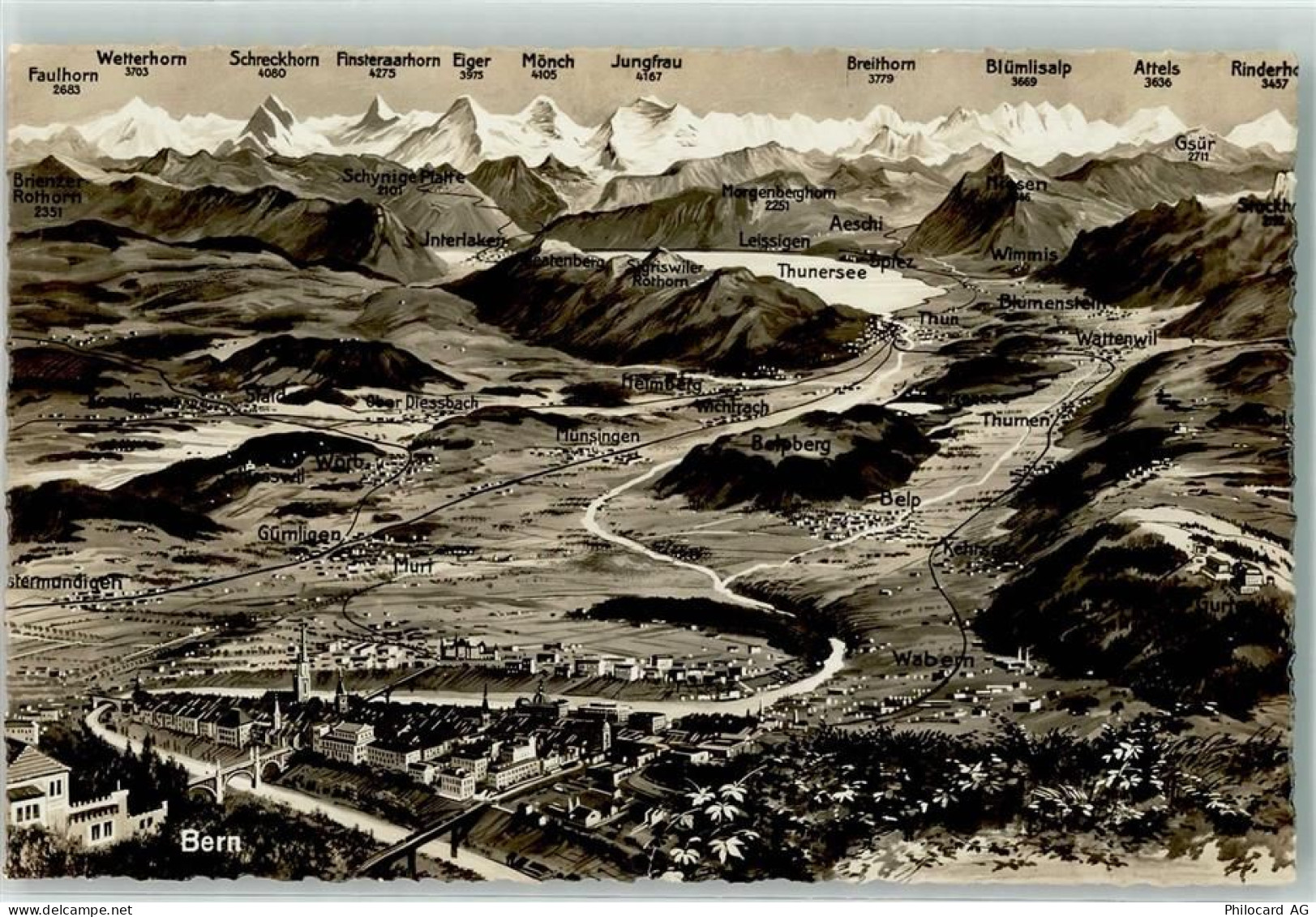 3123 Belp - Vogelschau Bern und Hinterland Feldpost Terr.Füs. Kp. I/107... - 39497790